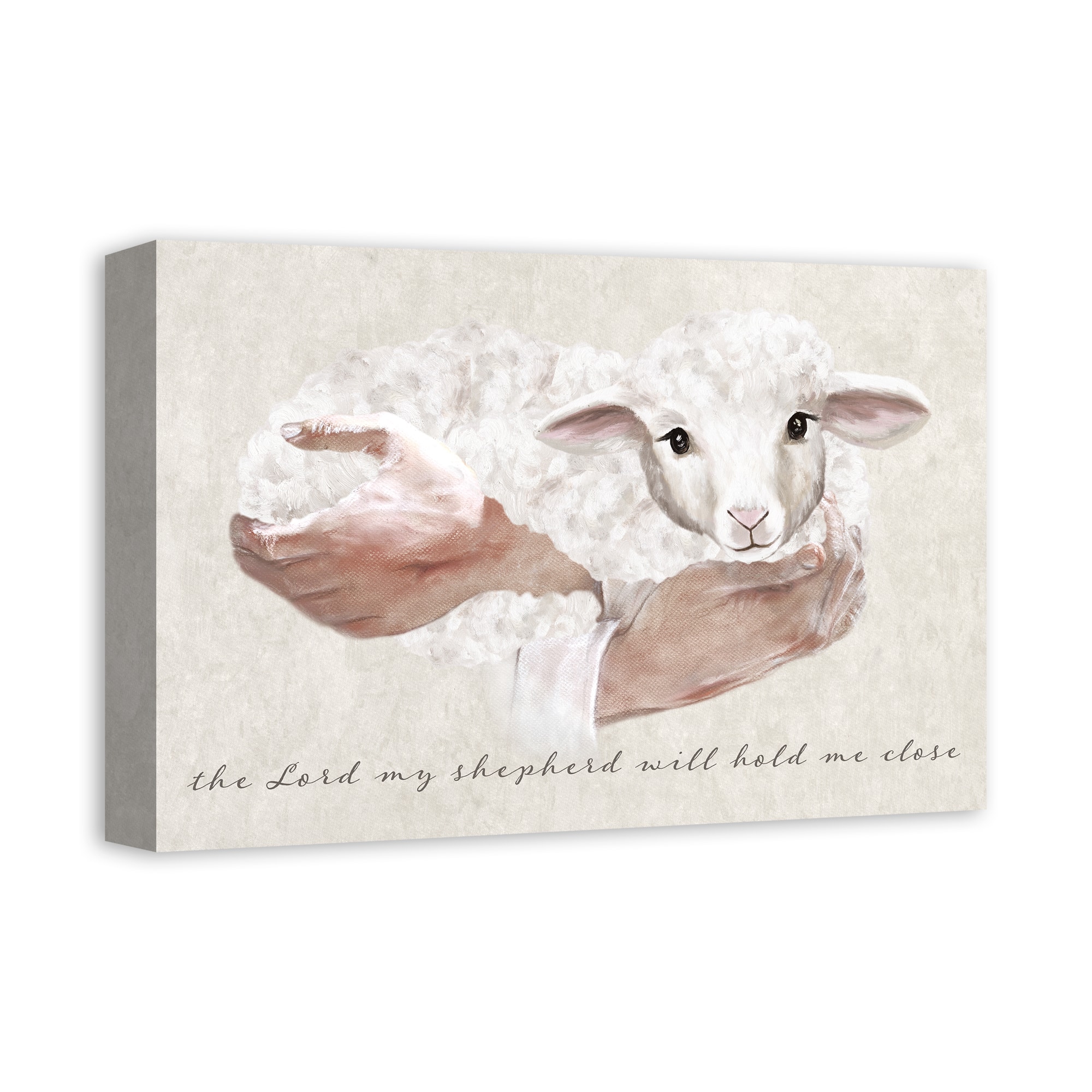 The Lord my Shepherd will Hold me Close Canvas Wall Art