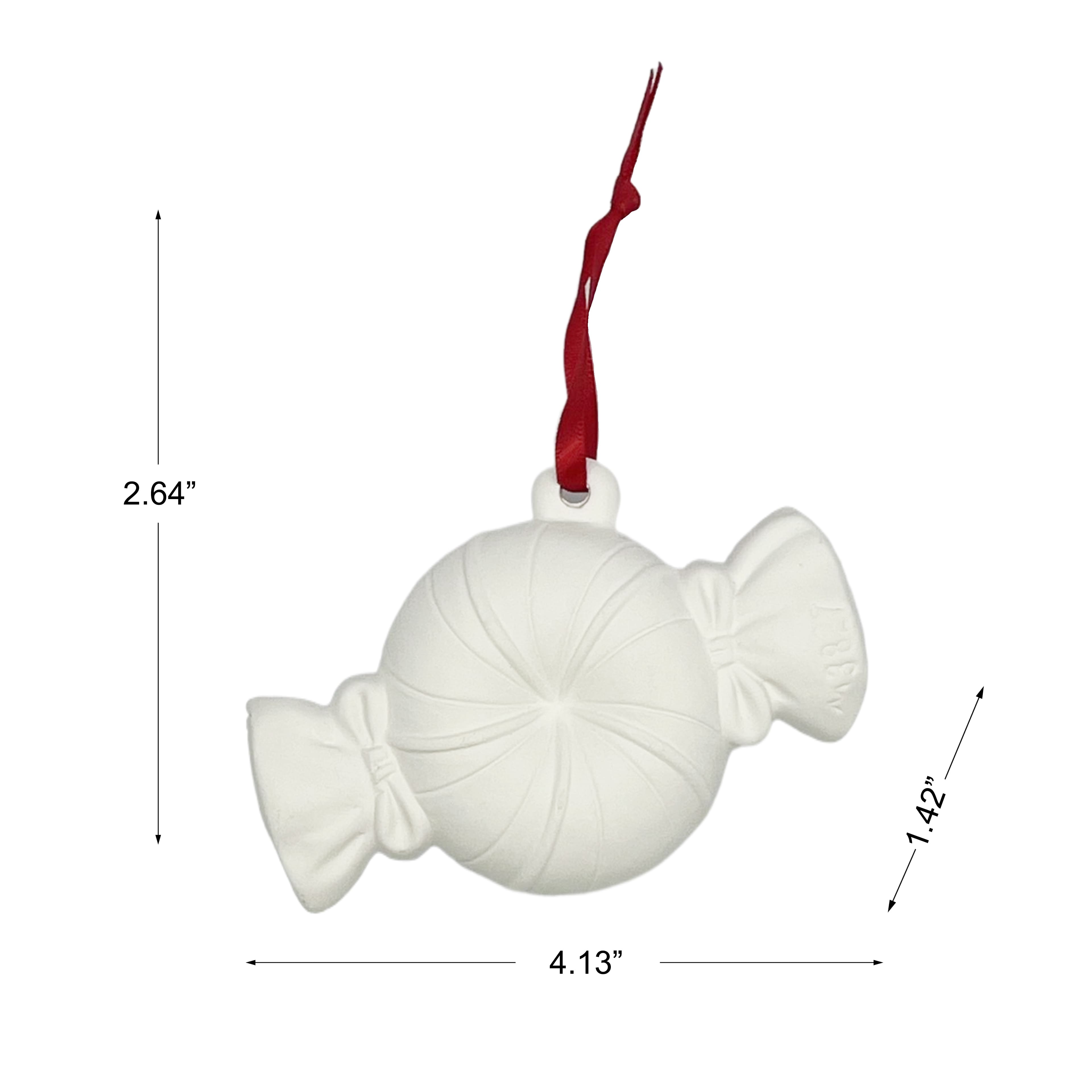 4.25&#x22; DIY Ceramic 3D Peppermint Ornament by Make Market&#xAE;