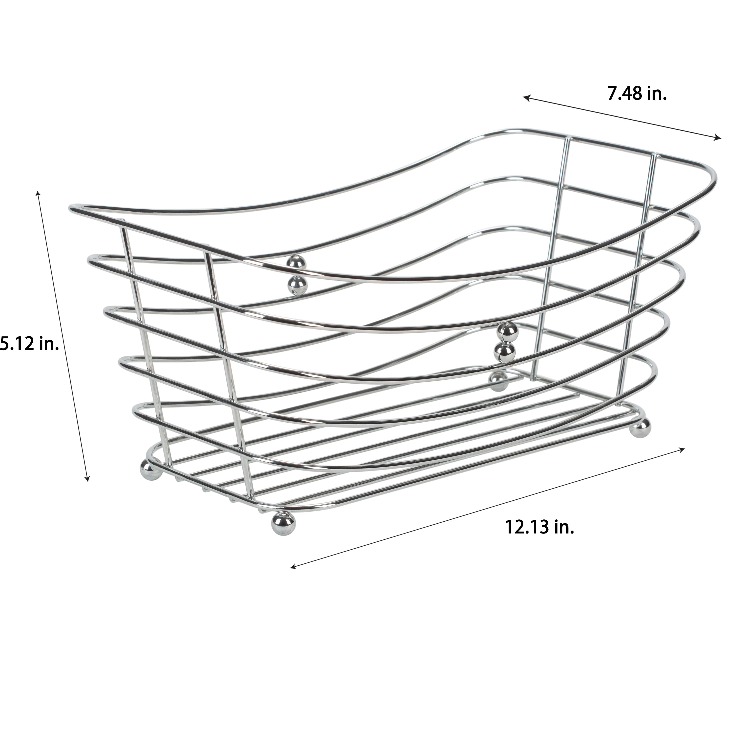 Simplify Wire Towel Basket with Chrome Ball Feet