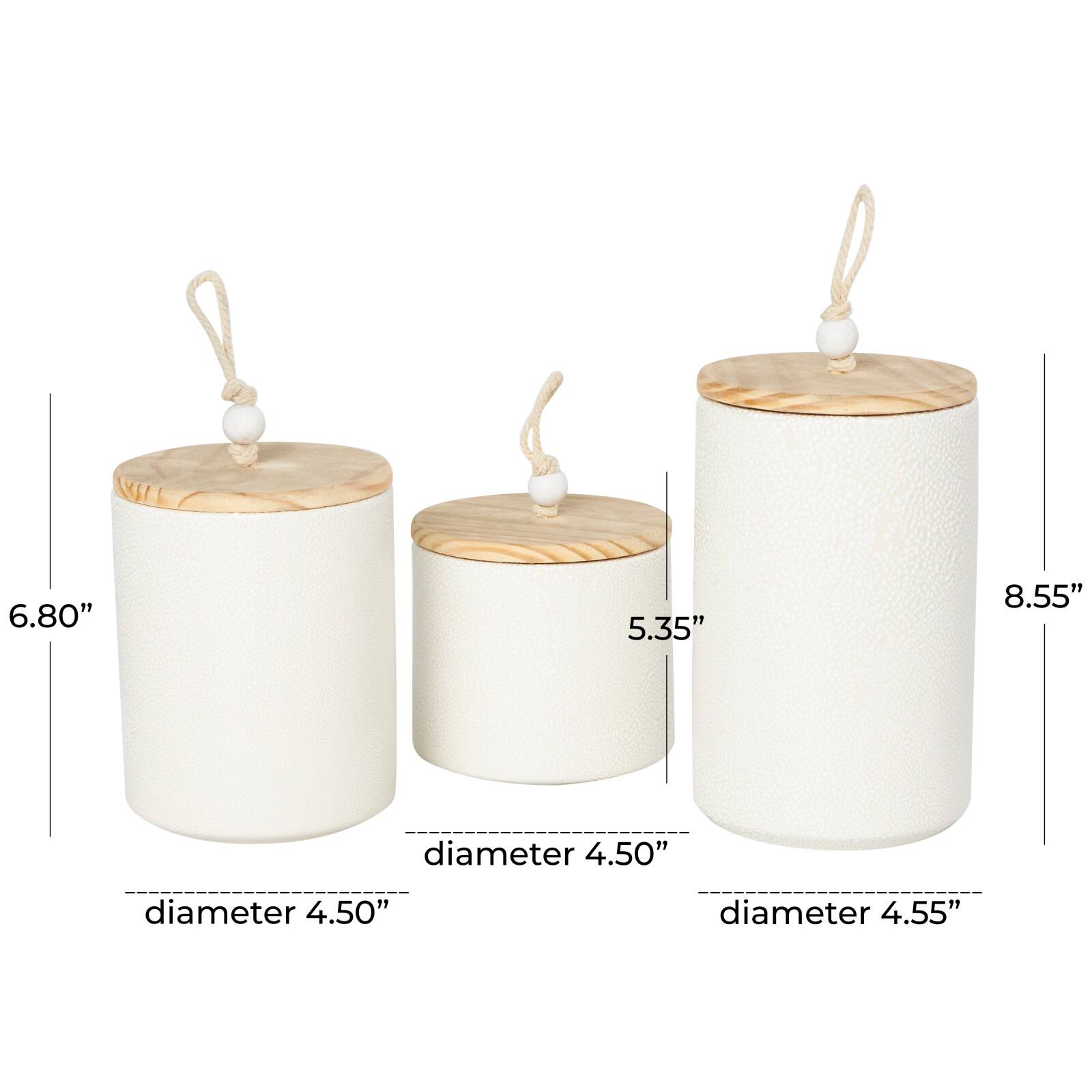 Cream Ceramic Spotted Textured Canister Set