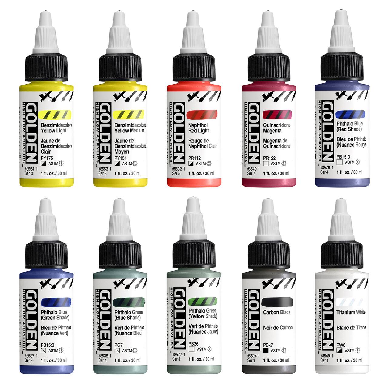 Golden® High Flow Acrylic 10 Color Paint Mixing Set | Michaels
