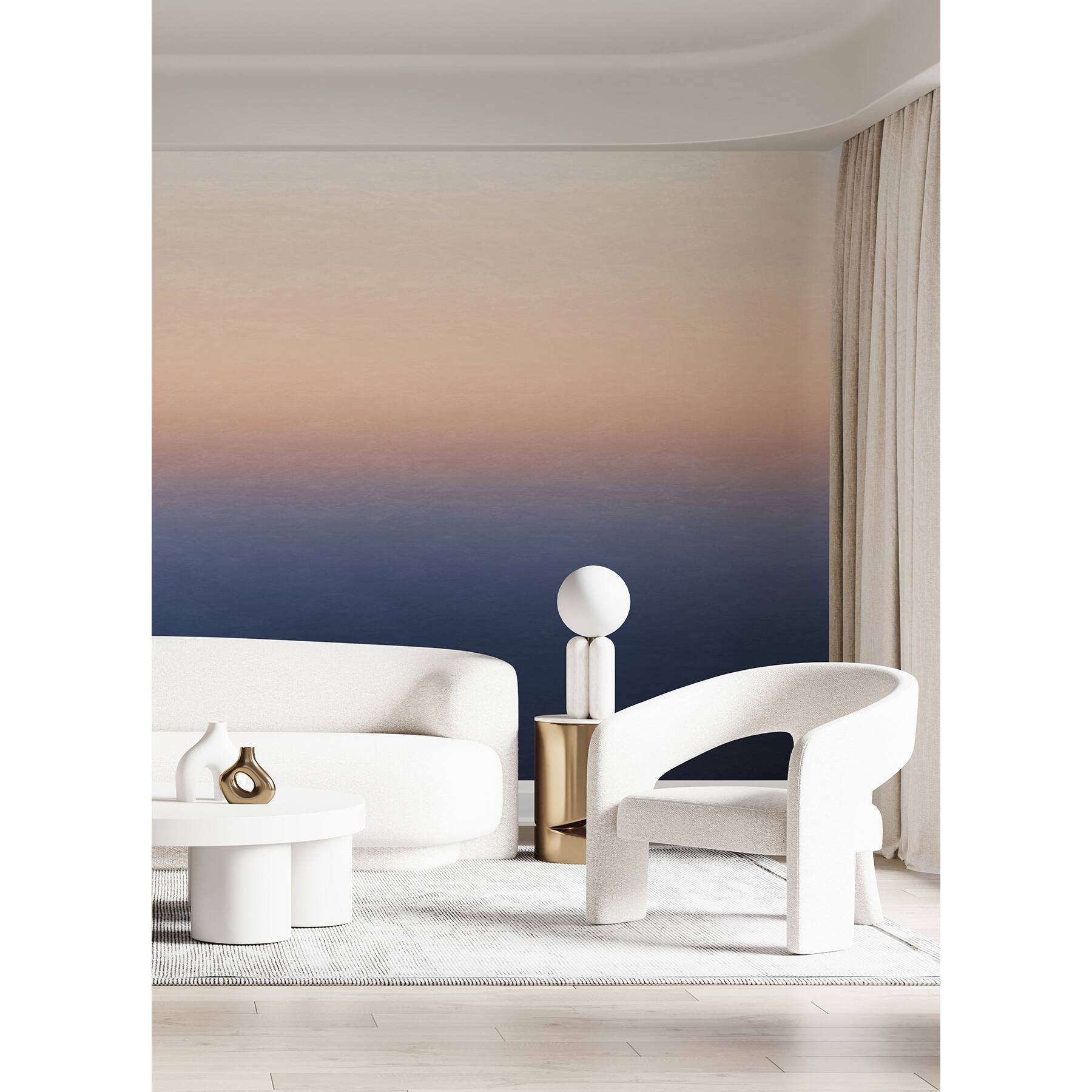 Katie Hunt Orange & Blue Ombre Sunrise Wall Mural
