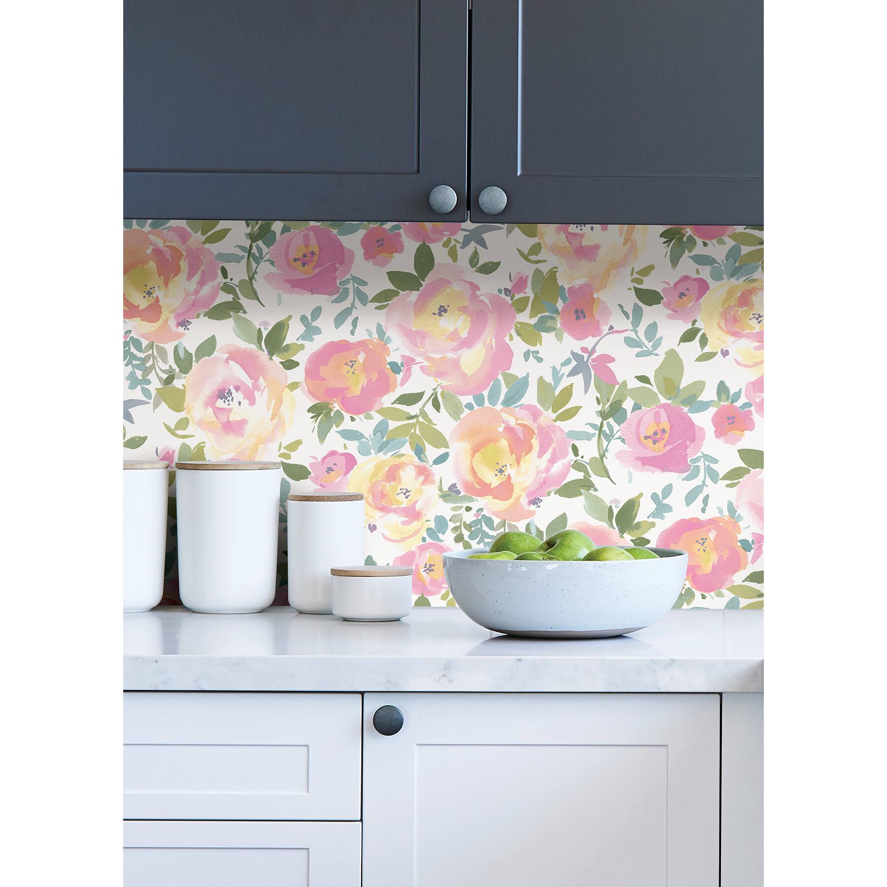NuWallpaper Pink Gracelyn Flower Peel &#x26; Stick Wallpaper