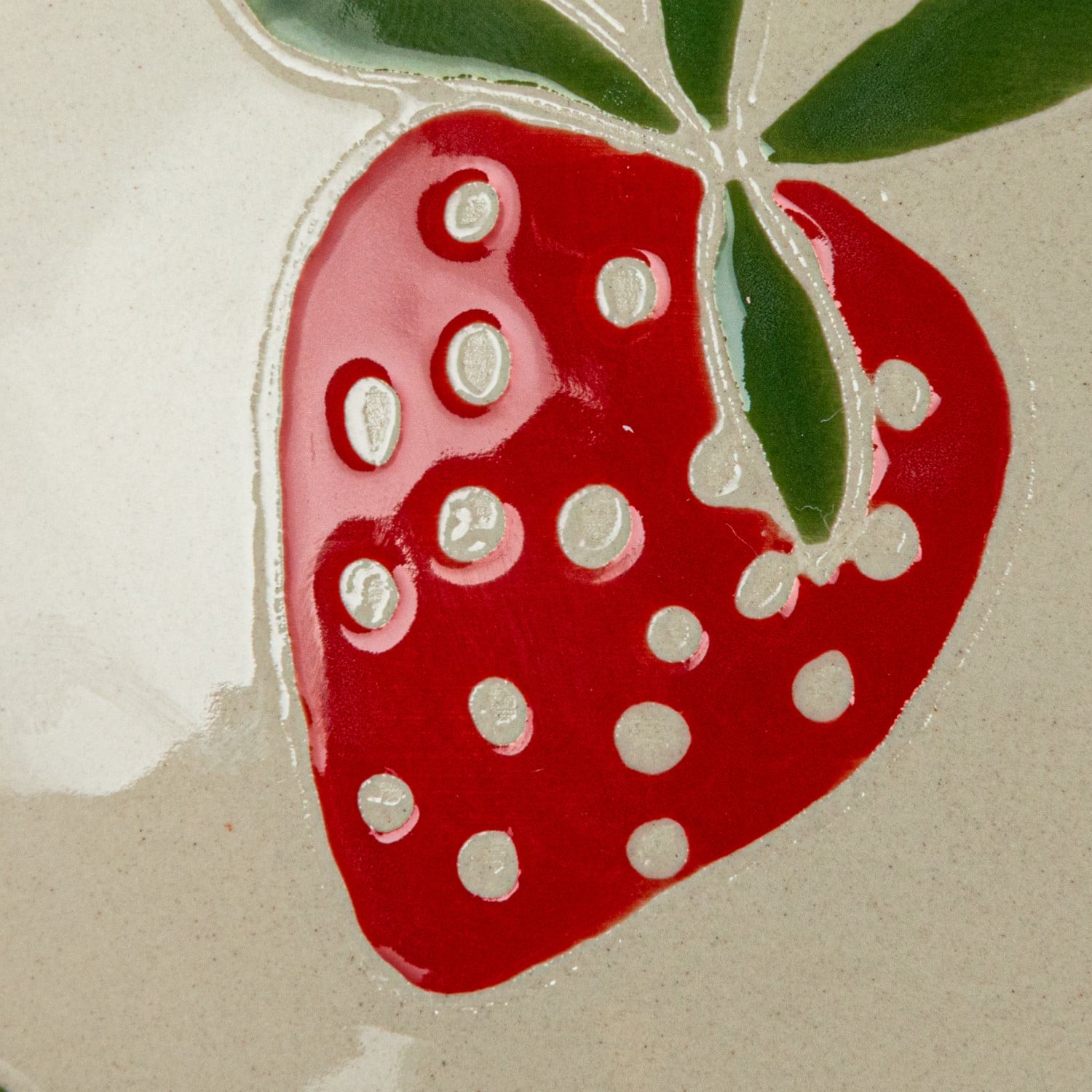 Hello Honey® 10.5" Hand-Painted Wax Relief Strawberries Stoneware Bowls, 4ct.
