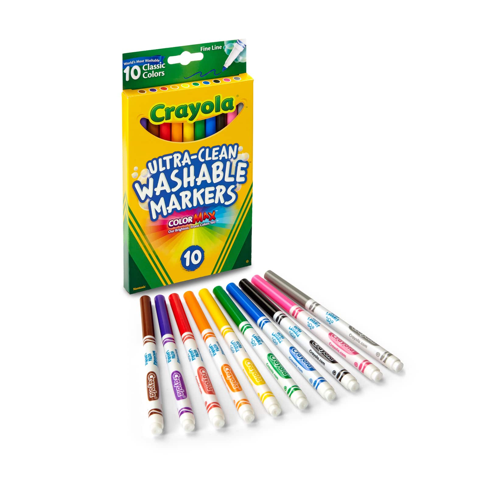 12 Packs: 10 ct. (120 total) Crayola® Ultra-Clean Fine Line Classic Color Markers