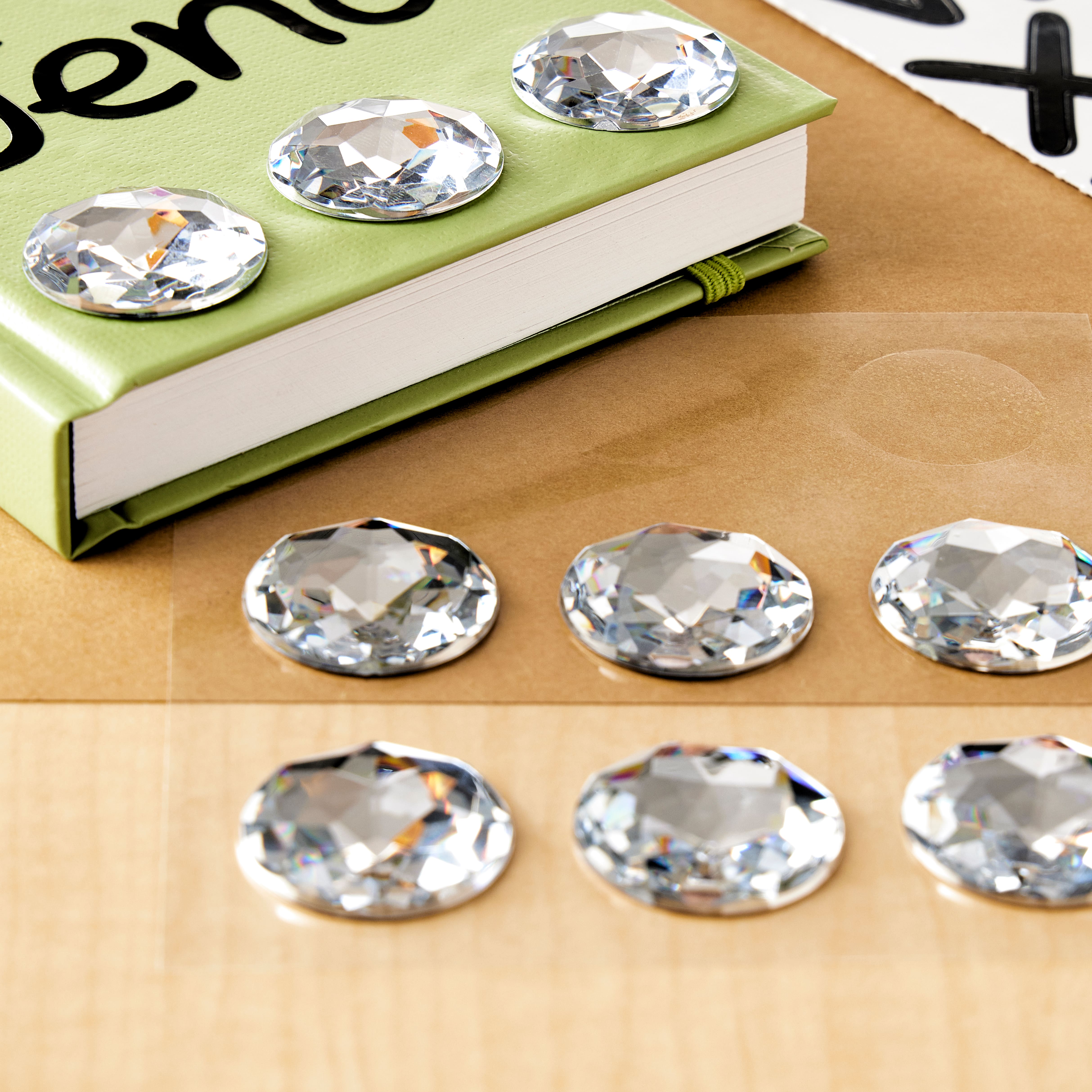 12 Packs: 9 ct. (108 total) Clear Round Rhinestone Stickers by Recollections&#x2122;