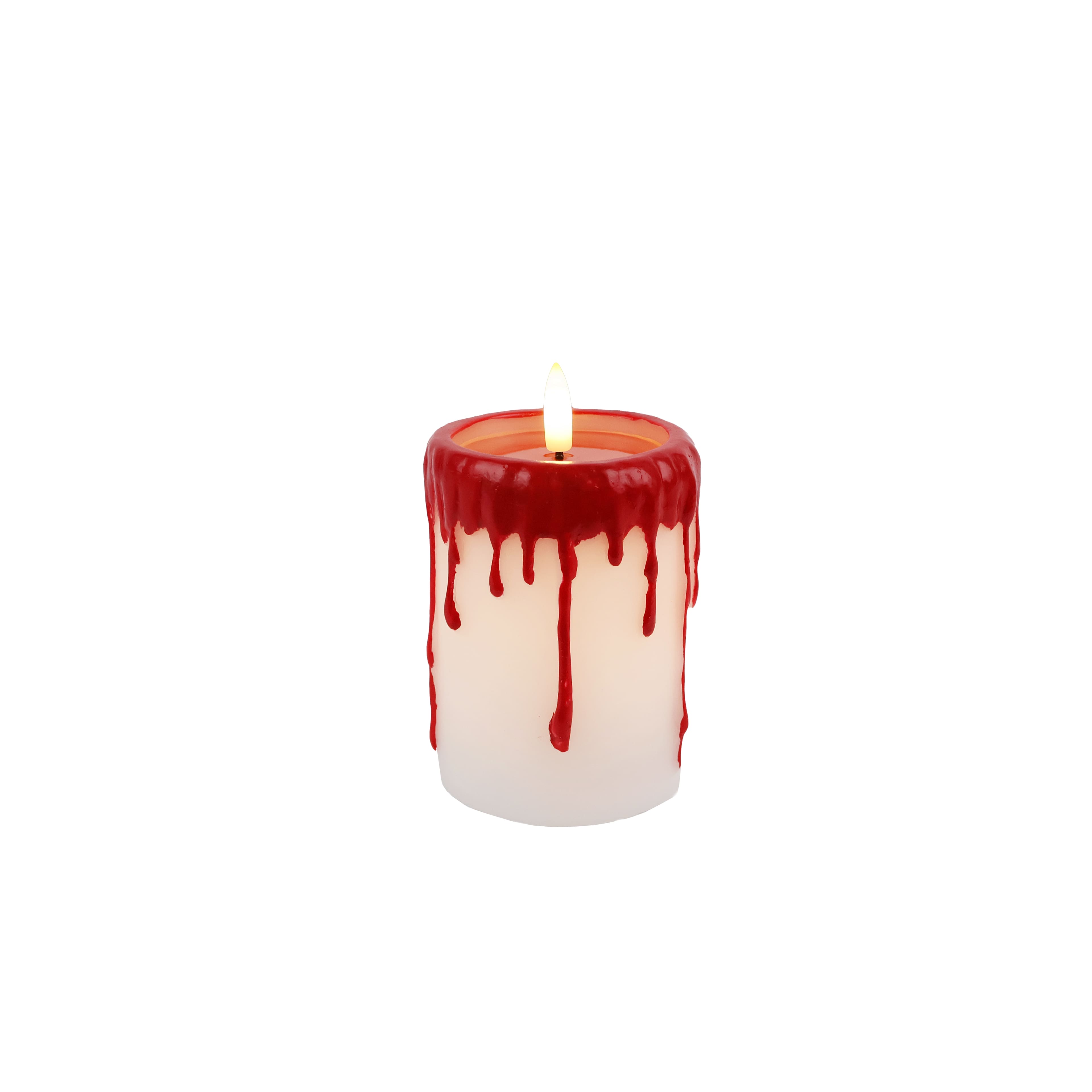 3&#x22; x 4&#x22; Red Dripping LED Wax Pillar Candle by Ashland&#xAE;