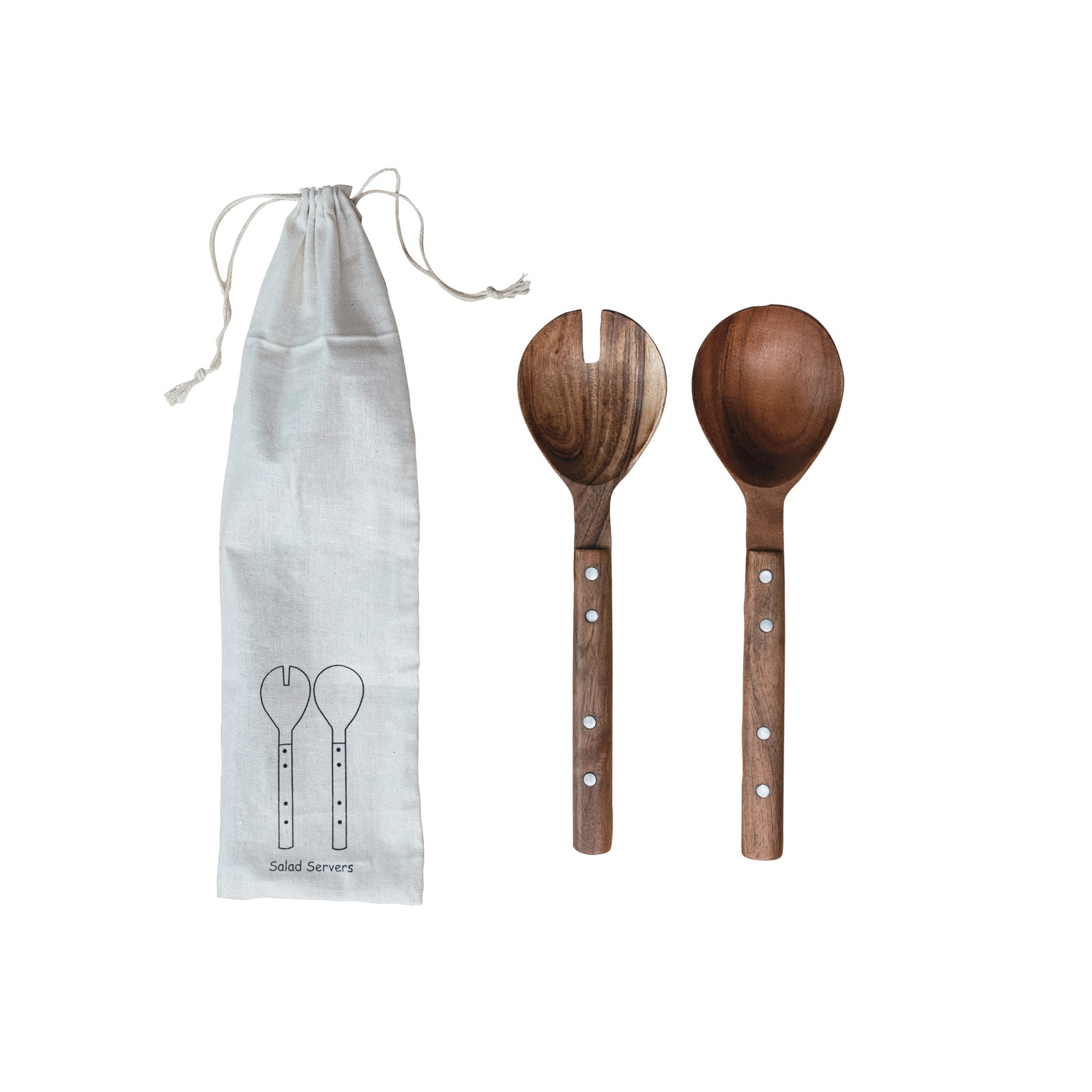 Hello Honey&#xAE; Natural Rustic Charm Mango Wood Salad Server Set