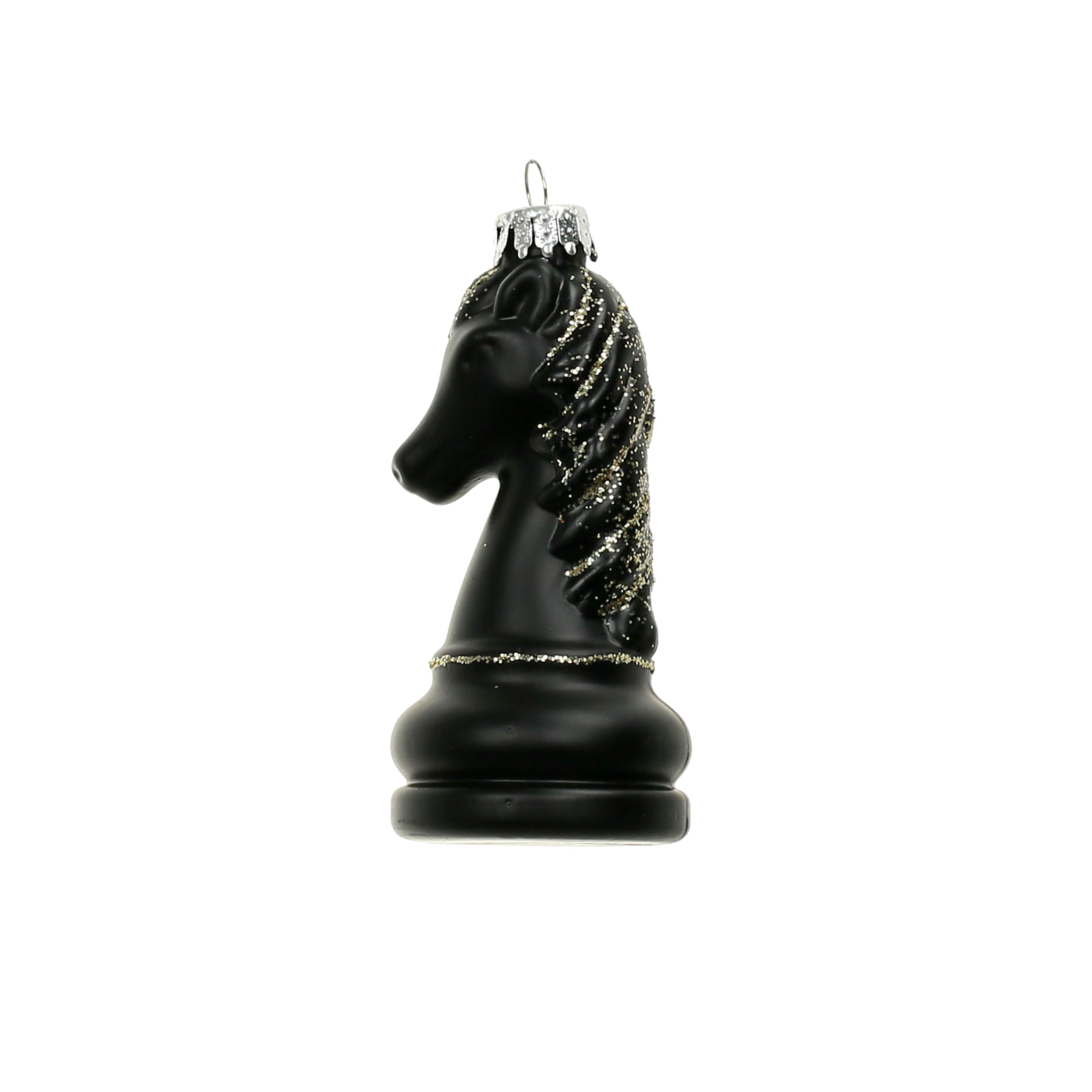 3.75&#x22; Black Knight Chess Piece Glass Ornament by Ashland&#xAE;