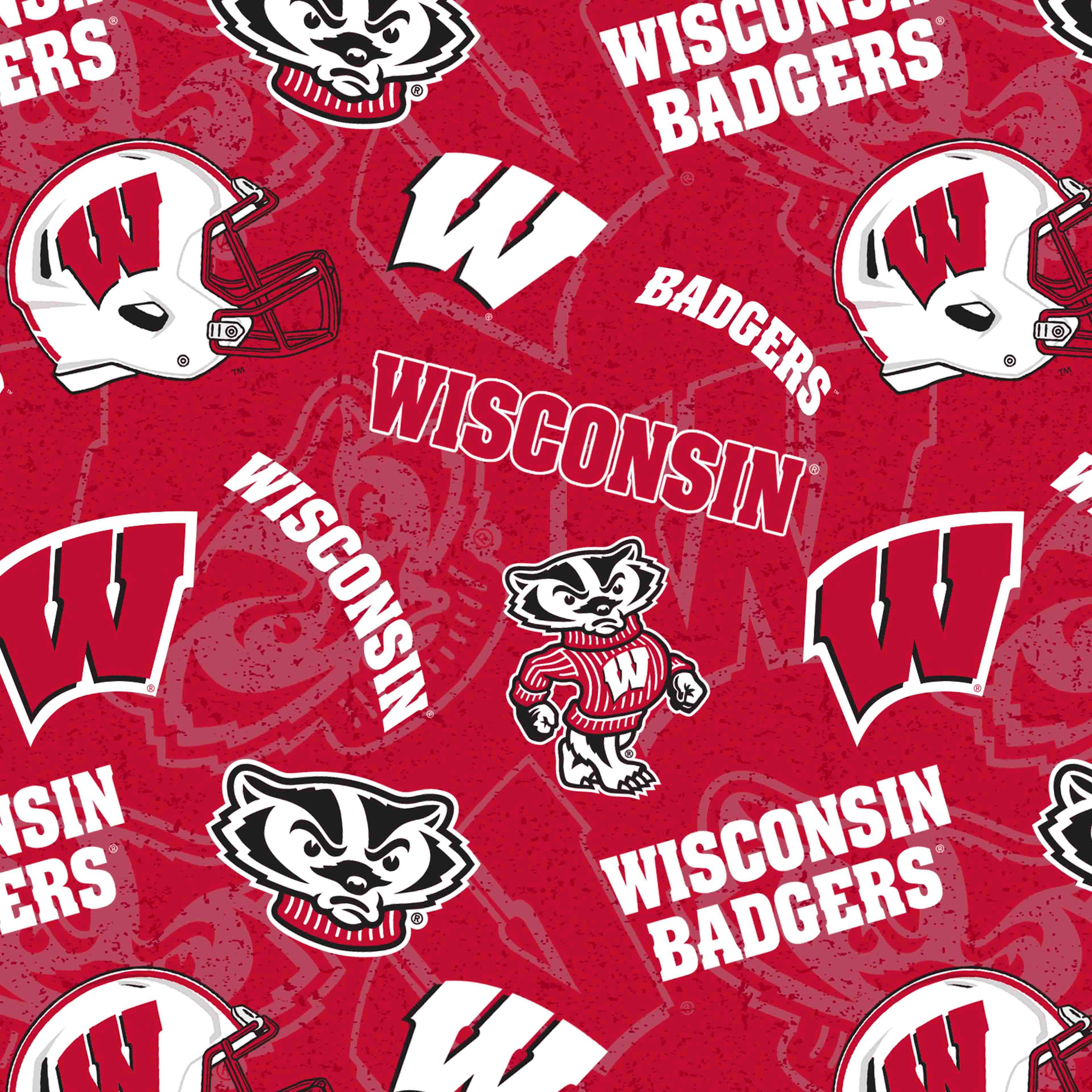 NCAA University of Wisconsin Badgers Cotton Fabric