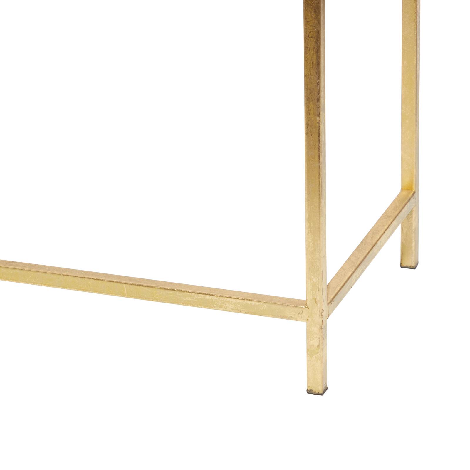 Set of 2 White Metal Contemporary Console Table, 38&#x22;, 40&#x22;