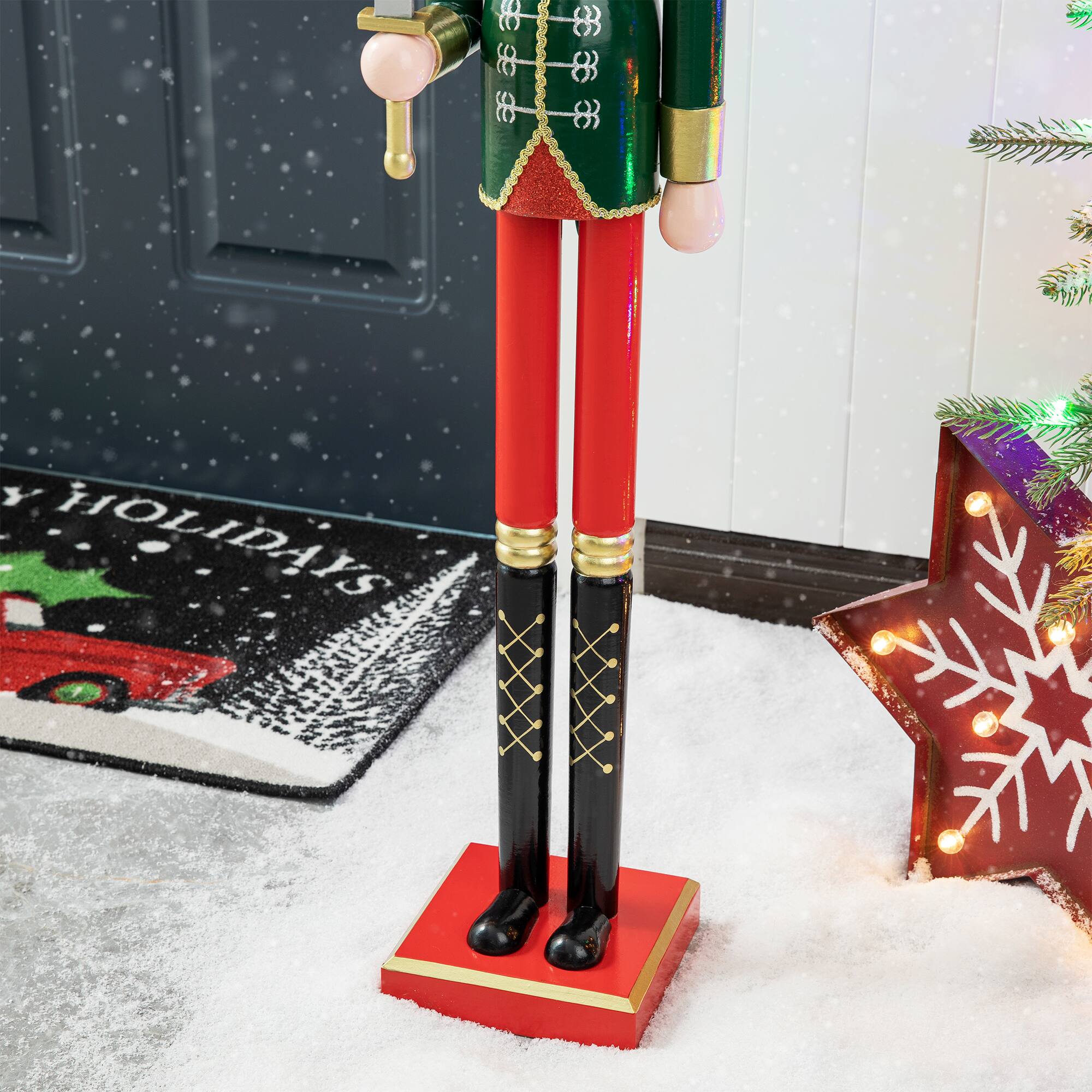 Glitzhome&#xAE; 3.5ft. Wooden Christmas Soldier Nutcracker