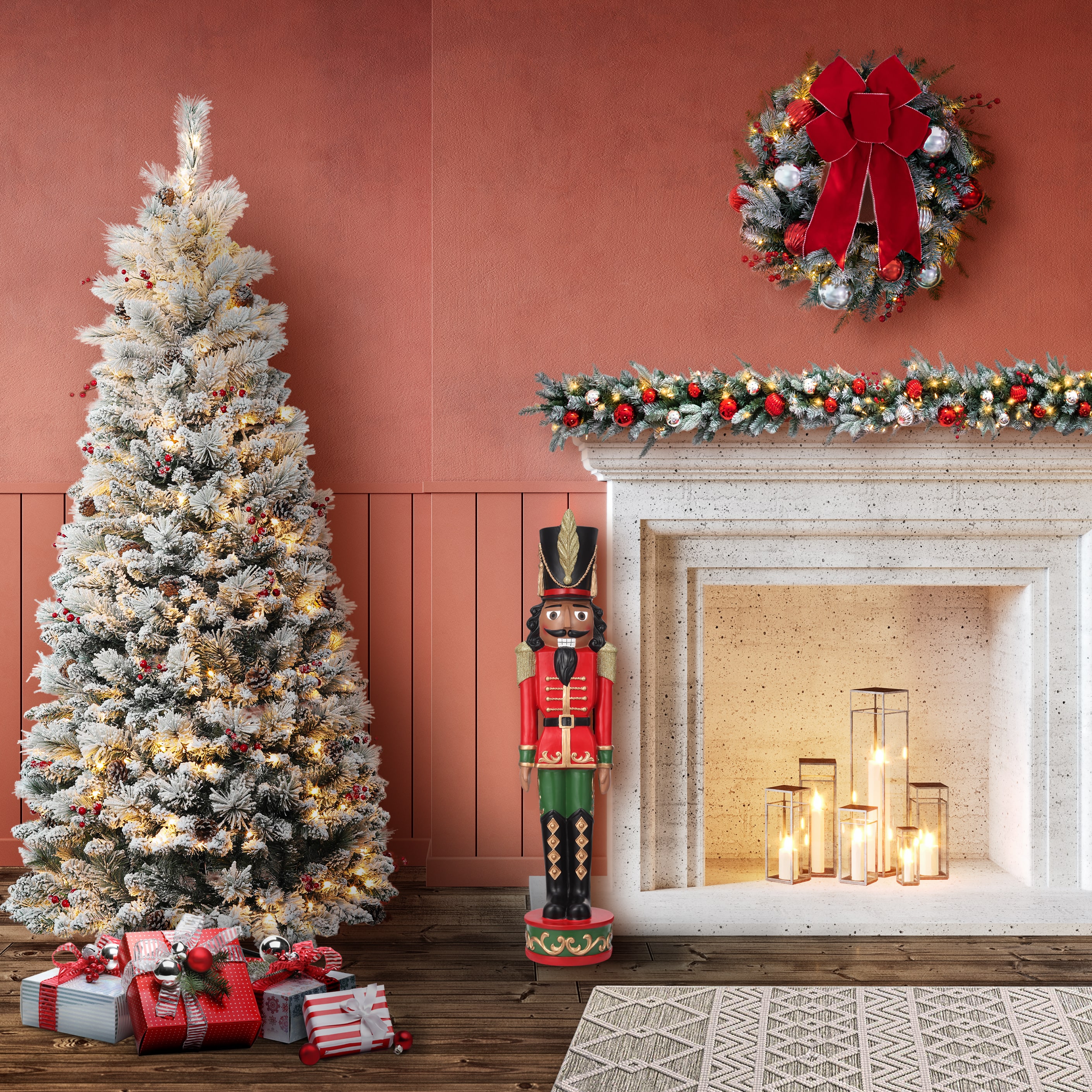 Haute Decor 37&#x22; Red &#x26; Green Decorative Christmas Nutcracker