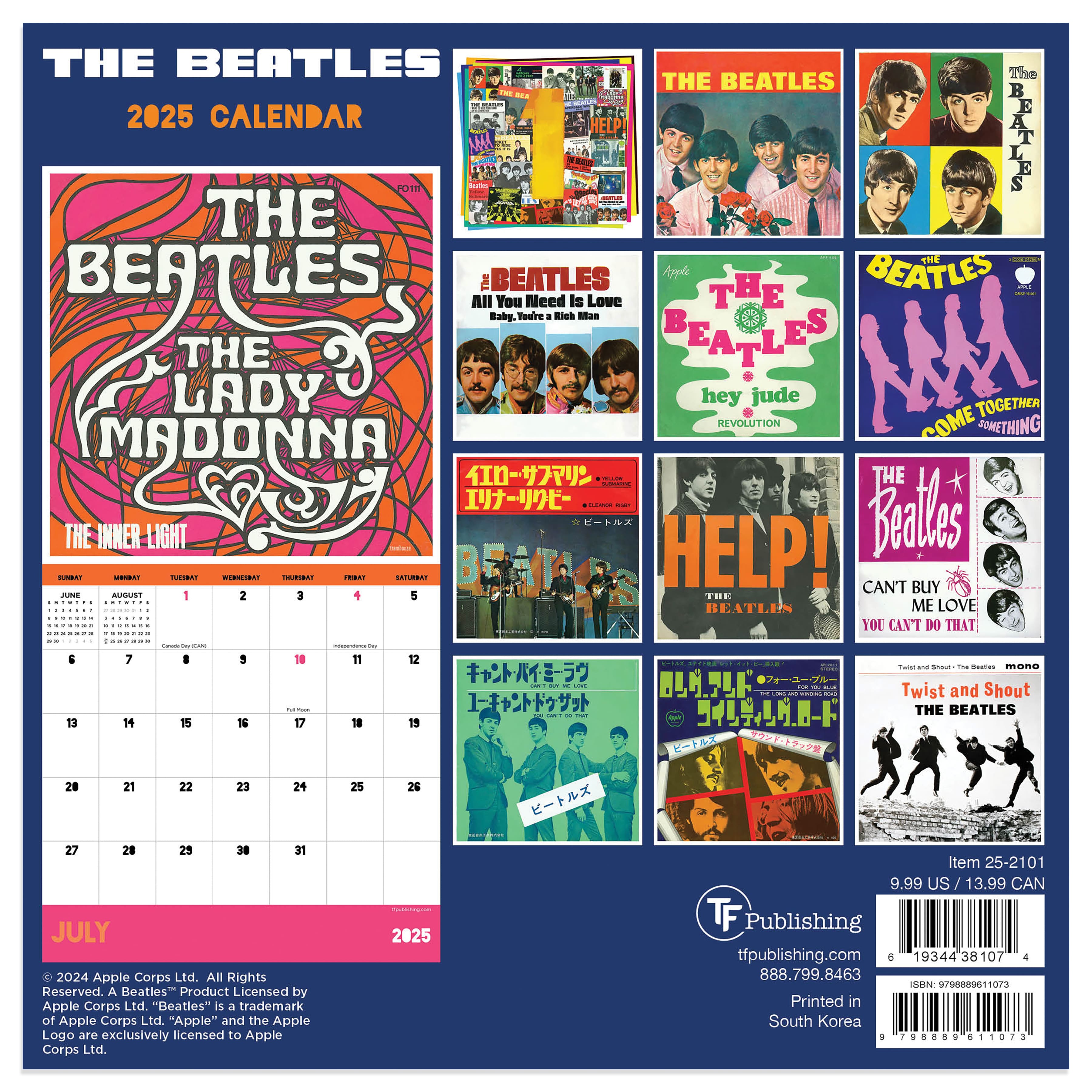 TF Publishing 2025 The Beatles Mini Calendar