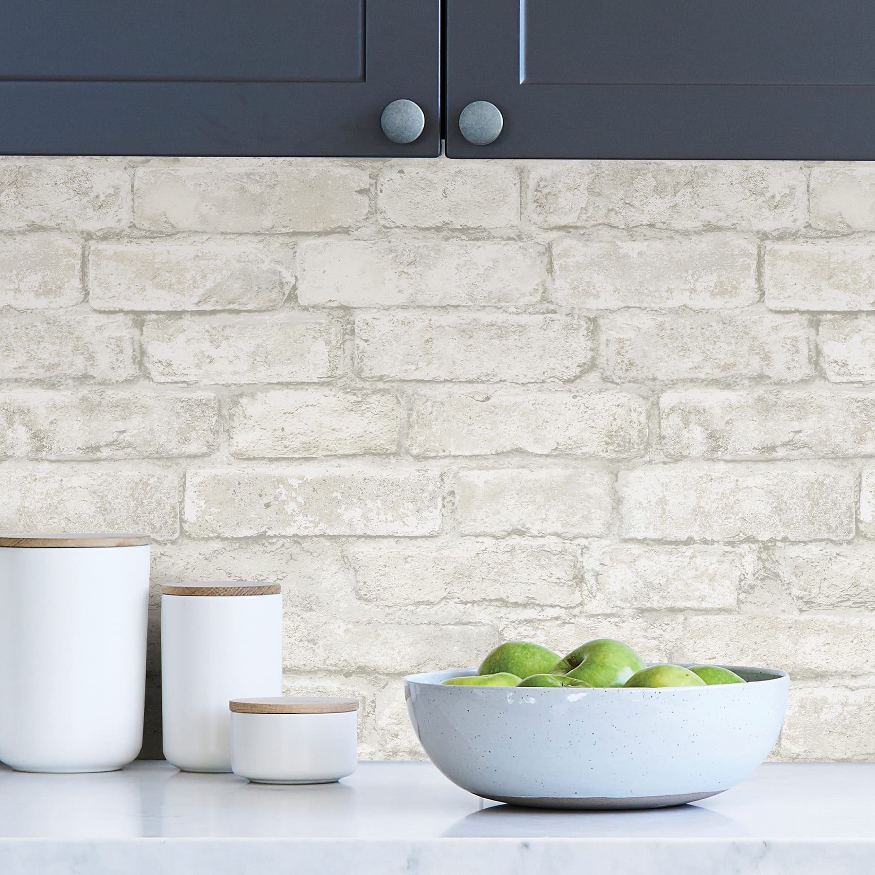 InHome White Denver Brick Peel &#x26; Stick Wallpaper