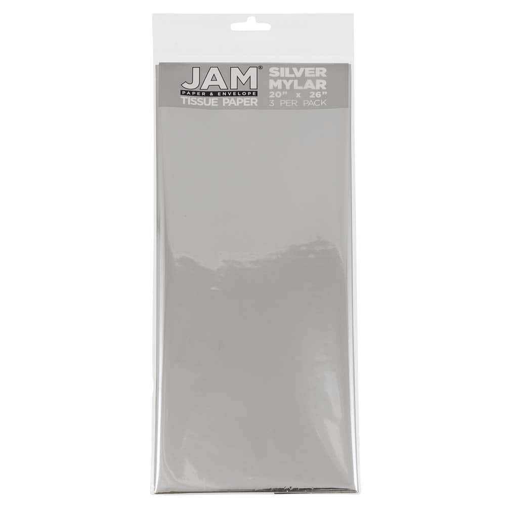 JAM Gift Tissue Paper, Silver Mylar, 1000 Sheets/Ream 