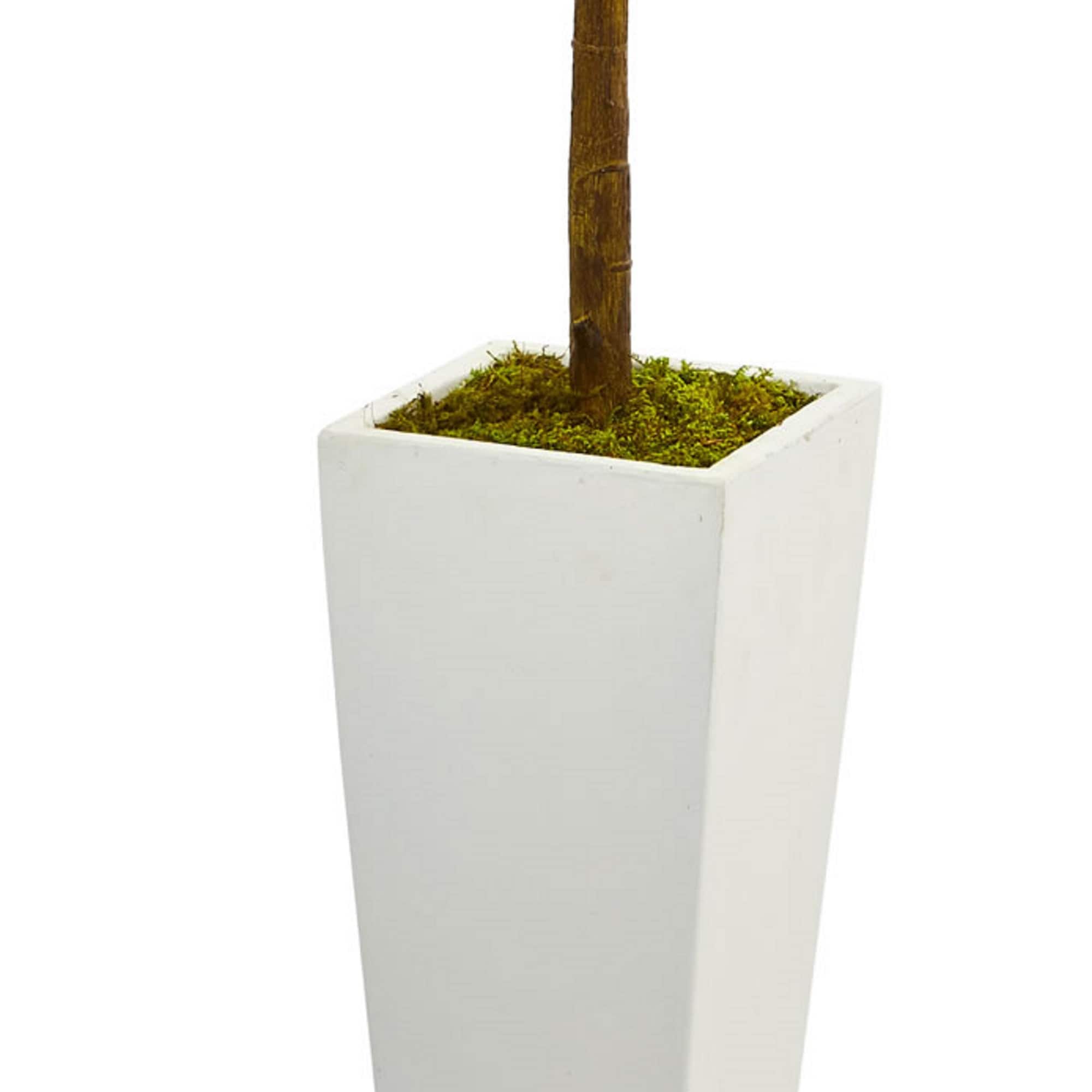 4ft. Fiddle Leaf Artificial Tree in White Tower Planter