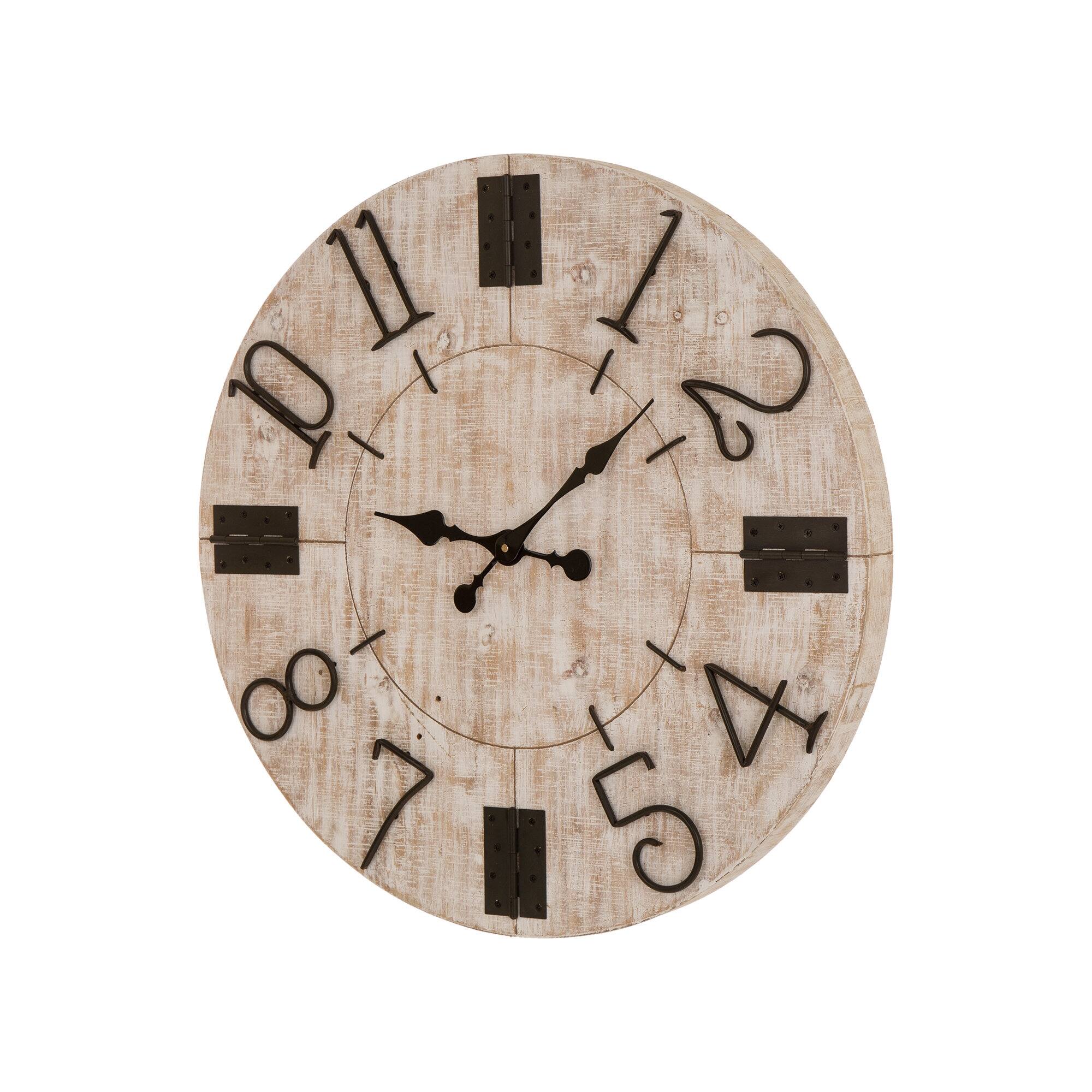Glitzhome® 28" Farmhouse Wooden Wall Clock Clocks Michaels