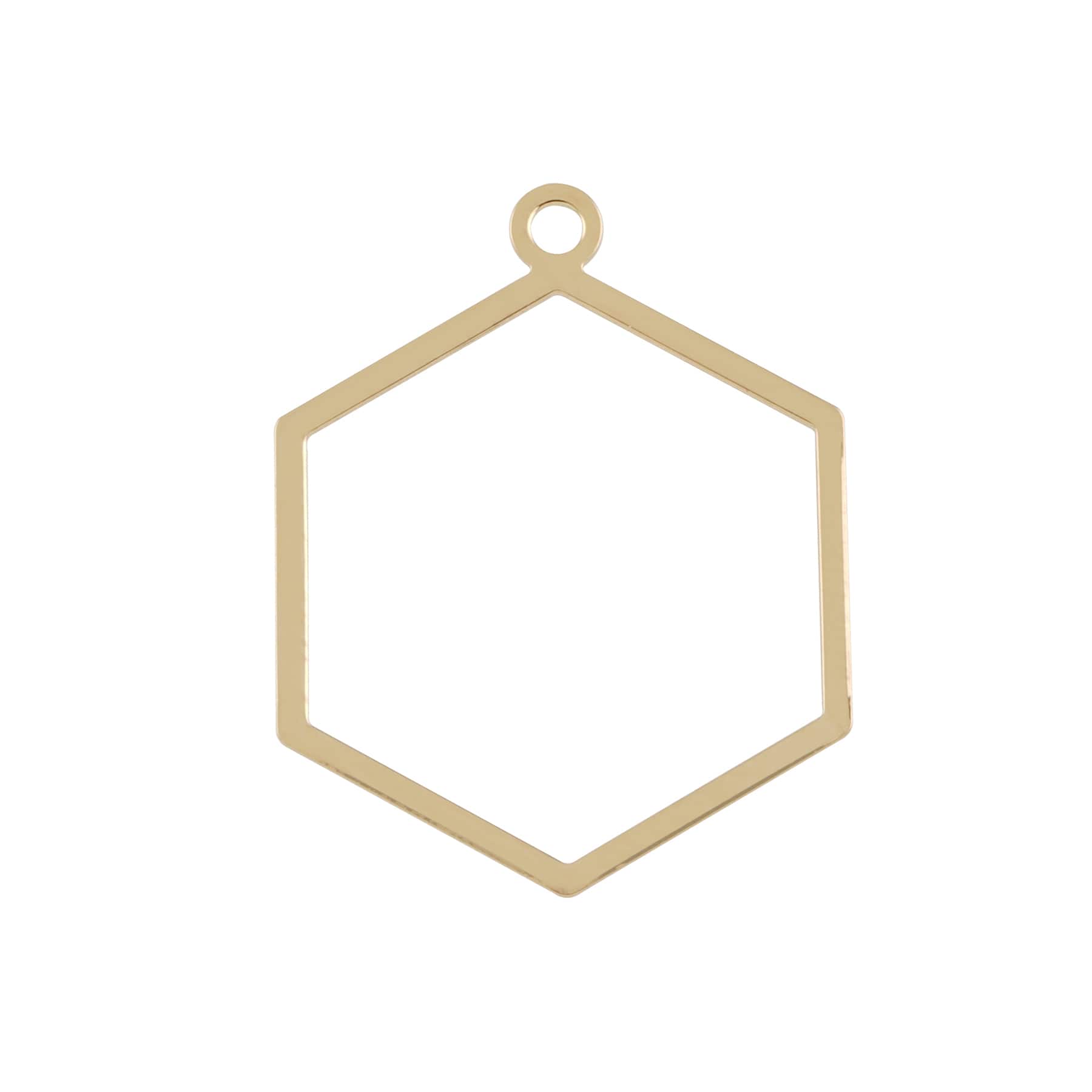 12 Packs: 8 ct. (96 total) Gold Hexagon Connectors by Bead Landing™