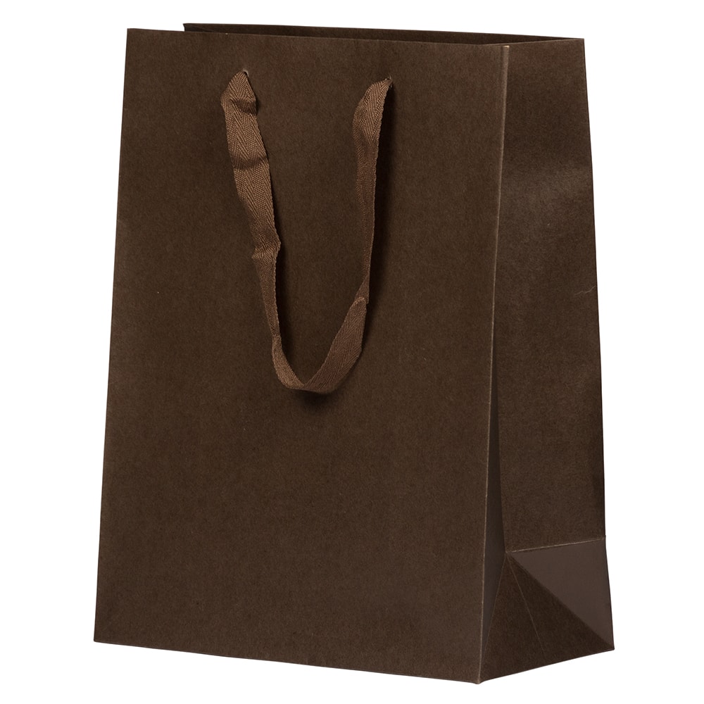 JAM Paper Large Chocolate Brown Matte Heavy Duty Kraft Gift Bags, 3ct.