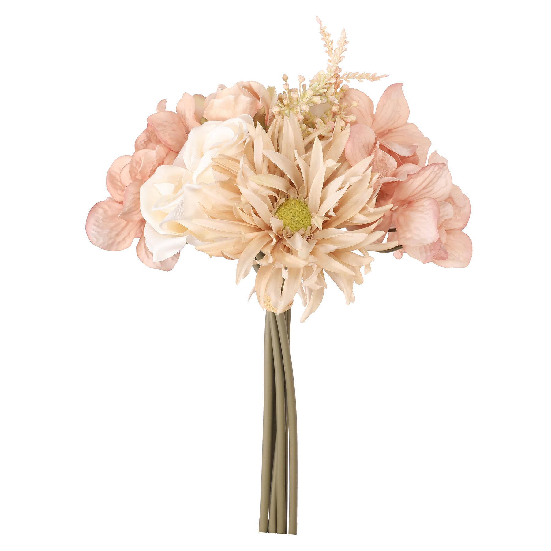 11" Pink & Cream Rose & Hydrangea Bouquet by Ashland®