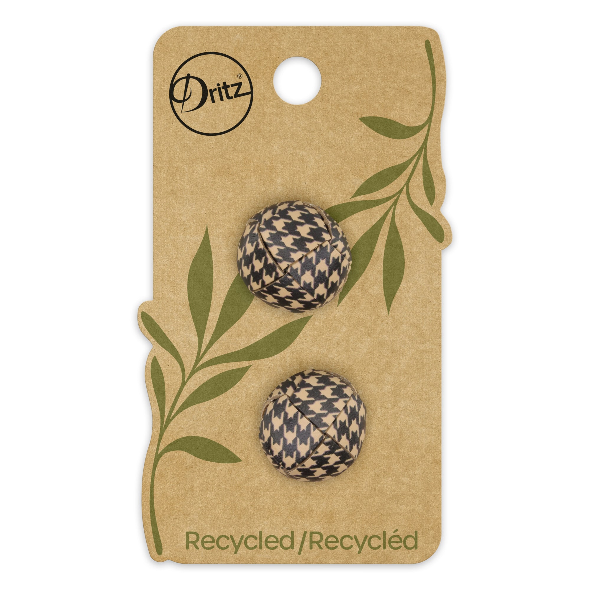 Dritz® 18mm Herringbone Recycled Leather Round Buttons, 6ct.