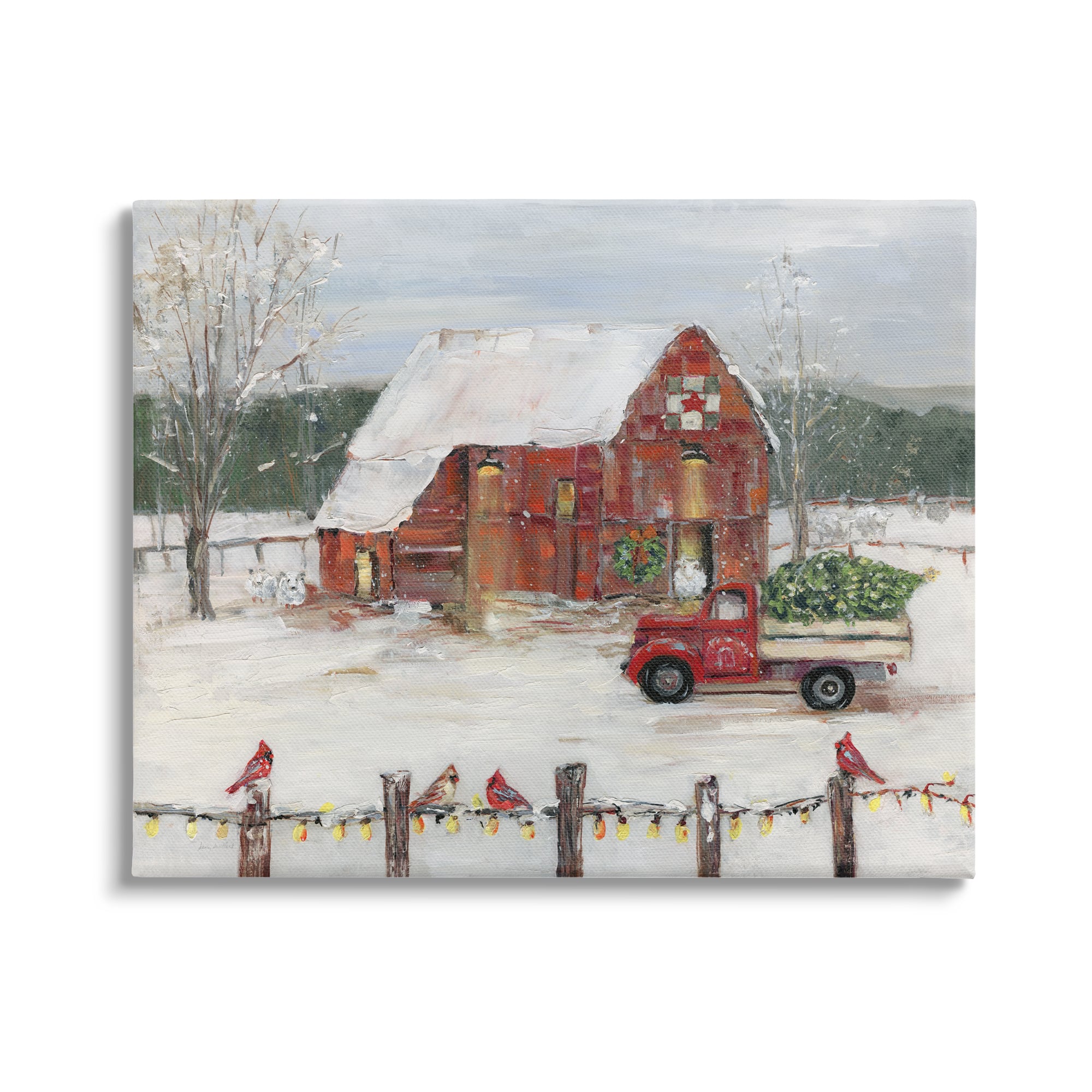 Stupell Industries Snowy Holiday Tree Farm Landscape Canvas Wall Art
