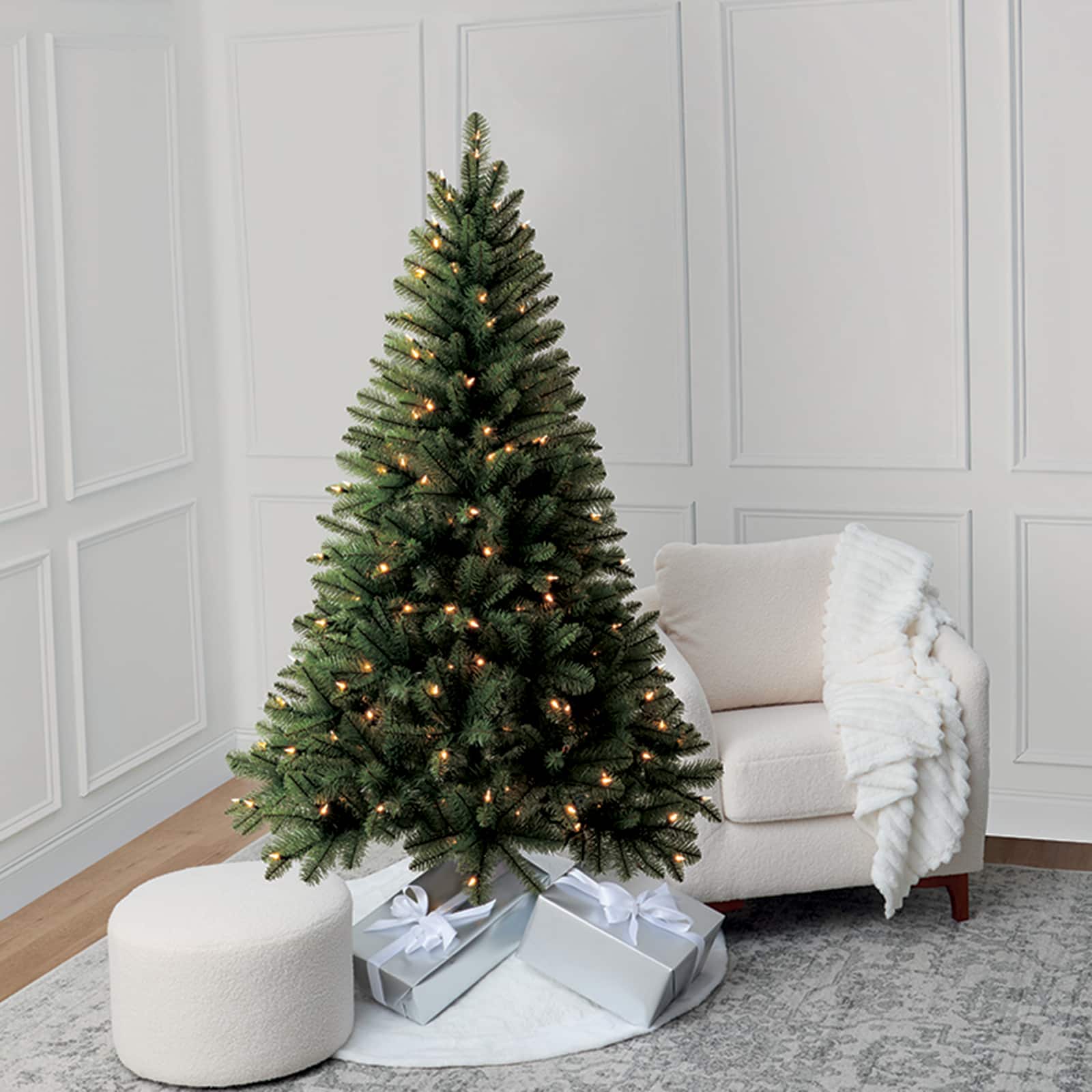 6ft. Pre-Lit Windham Spruce Artificial Christmas Tree, Warm White LED Lights by Ashland&#xAE;
