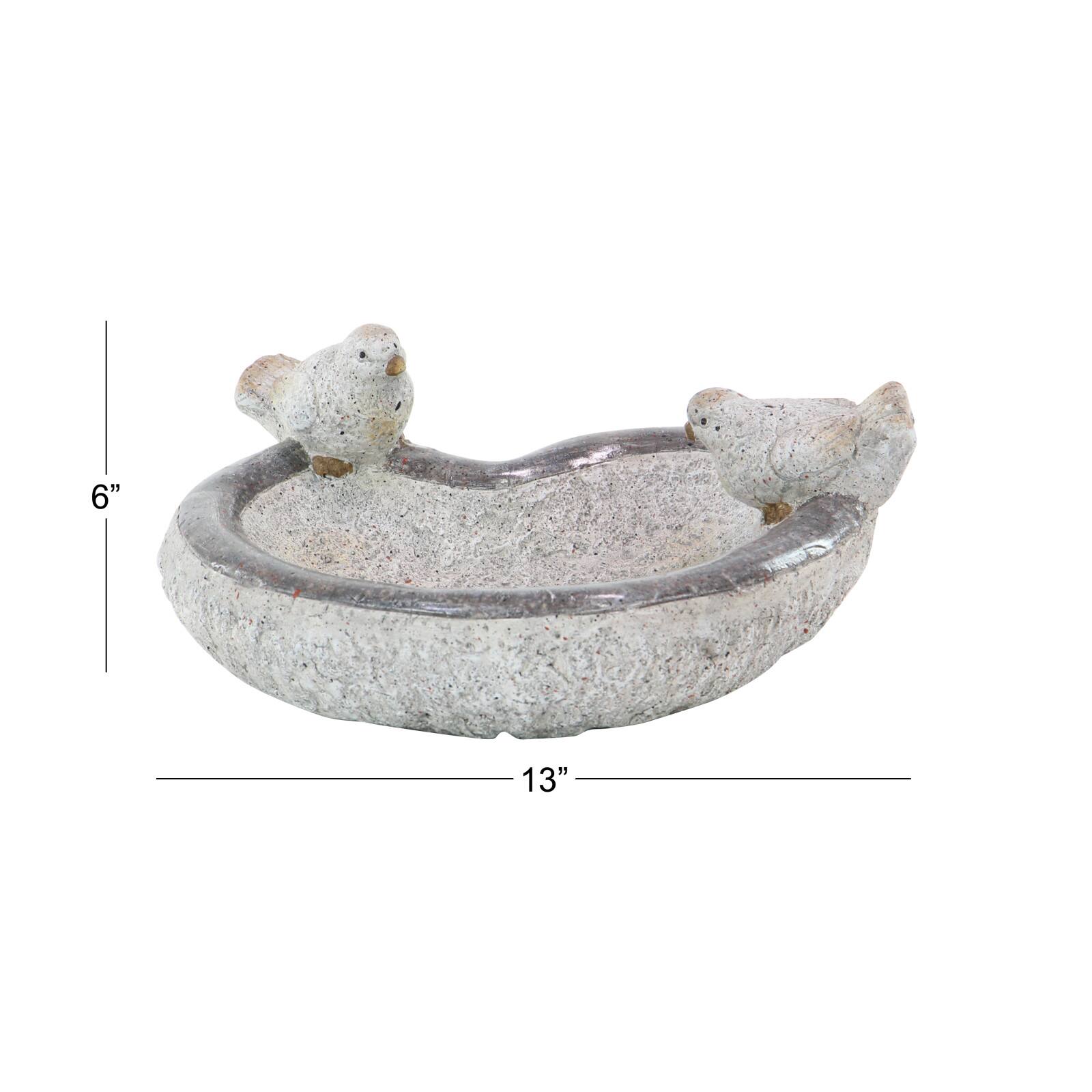 13&#x22; Gray Stone Country Birds Garden Sculpture
