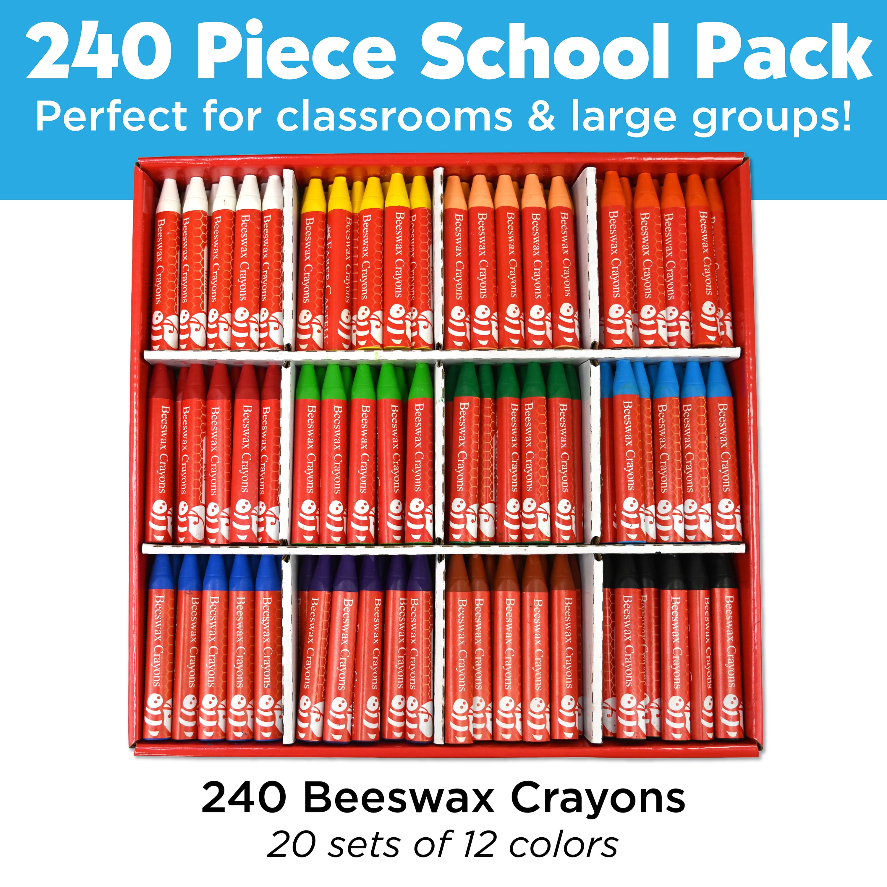 Faber-Castell® 240-Piece Jumbo Beeswax Crayons School Pack
