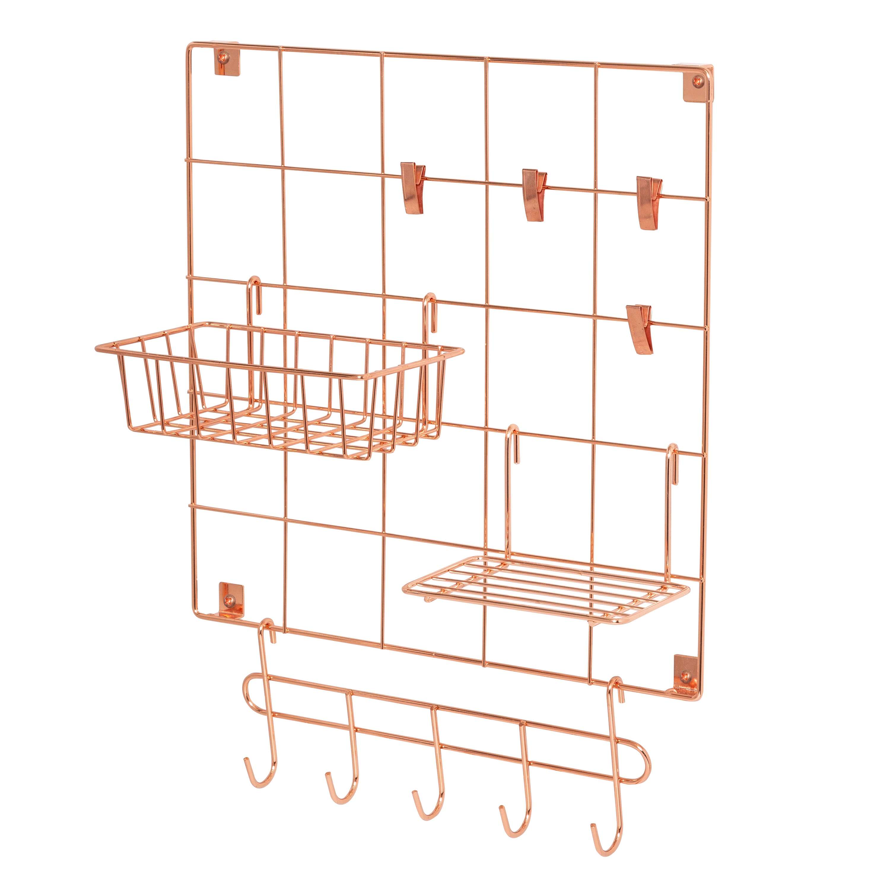 8 Pack: Honey Can Do Rosy Copper Wall Grid Kit