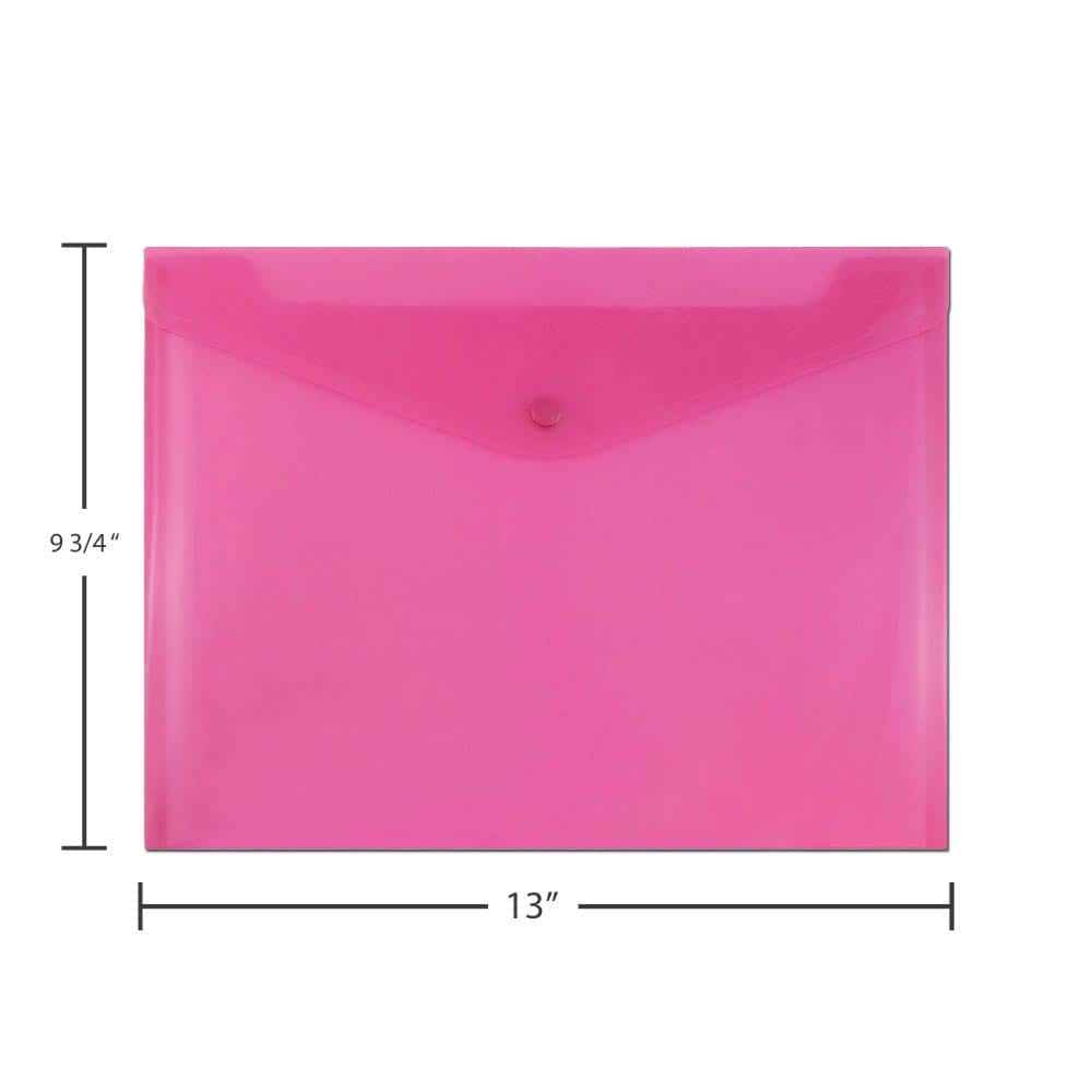 JAM Paper 9.75" x 13" Plastic Snap Closure Envelopes, 6ct.