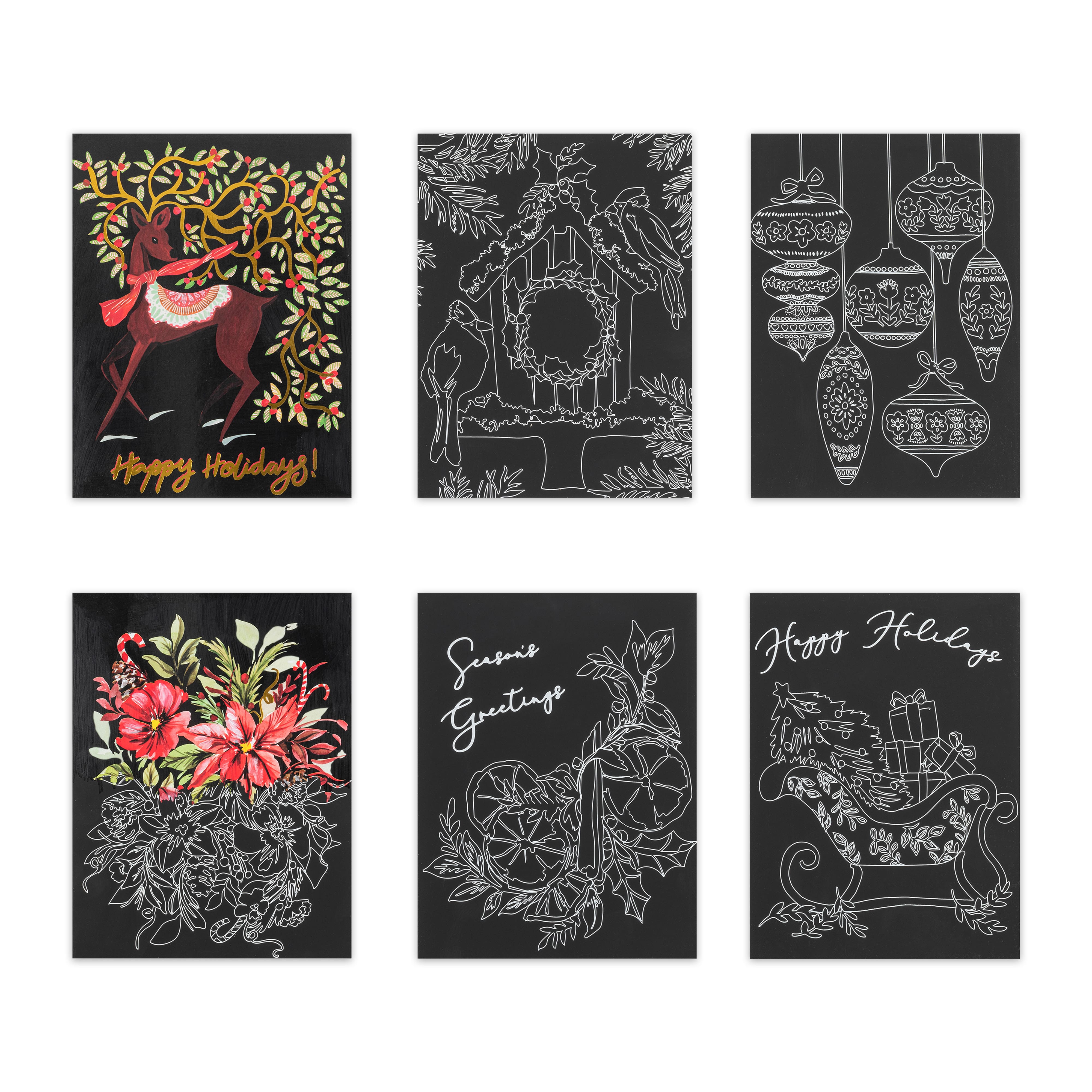 Brea Reese&#x2122; 6&#x22; x 8&#x22; Holiday Vintage Scratch Art Paper Pad