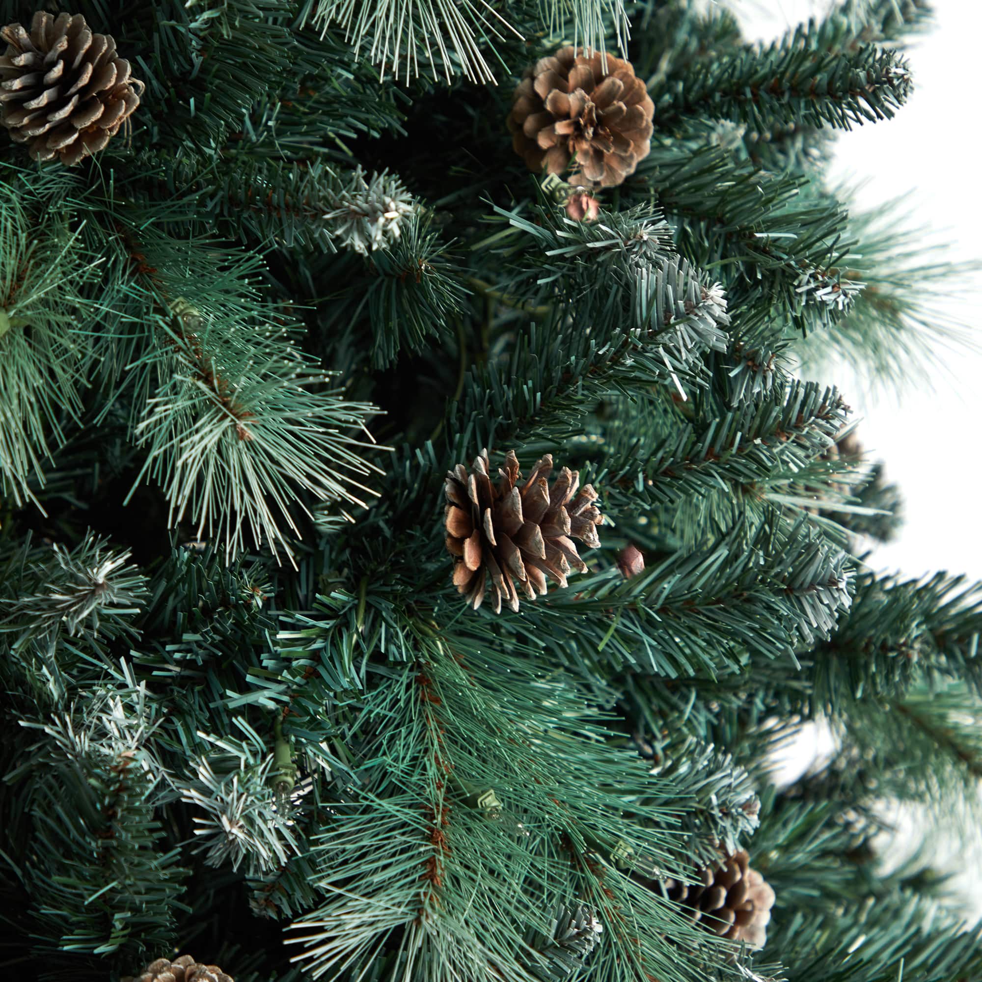 9ft. Pre-Lit Frosted British Columbia Mountain Pine Artificial Christmas Tree, Clear Lights