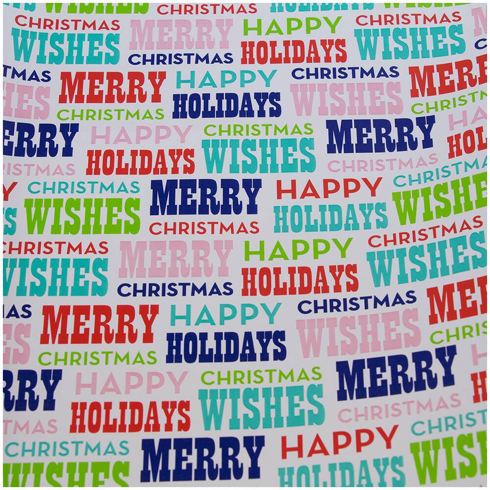 JAM Paper Colorful Merry Christmas Gift Wrap