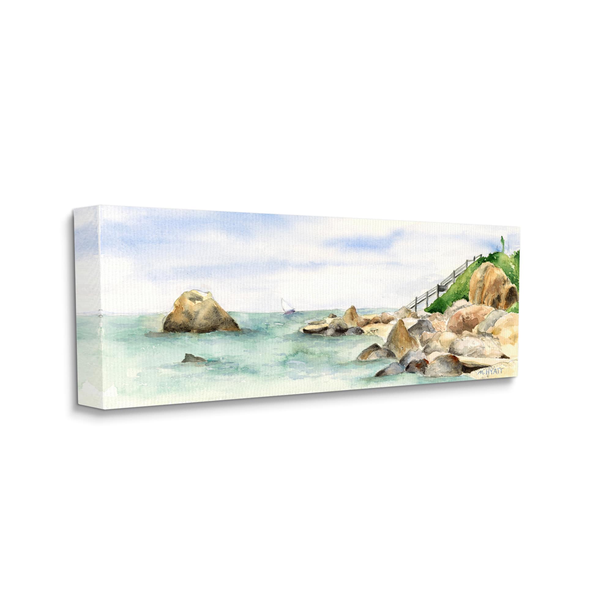 Stupell Industries Rocky Point Coastal Seascape Wall Accent