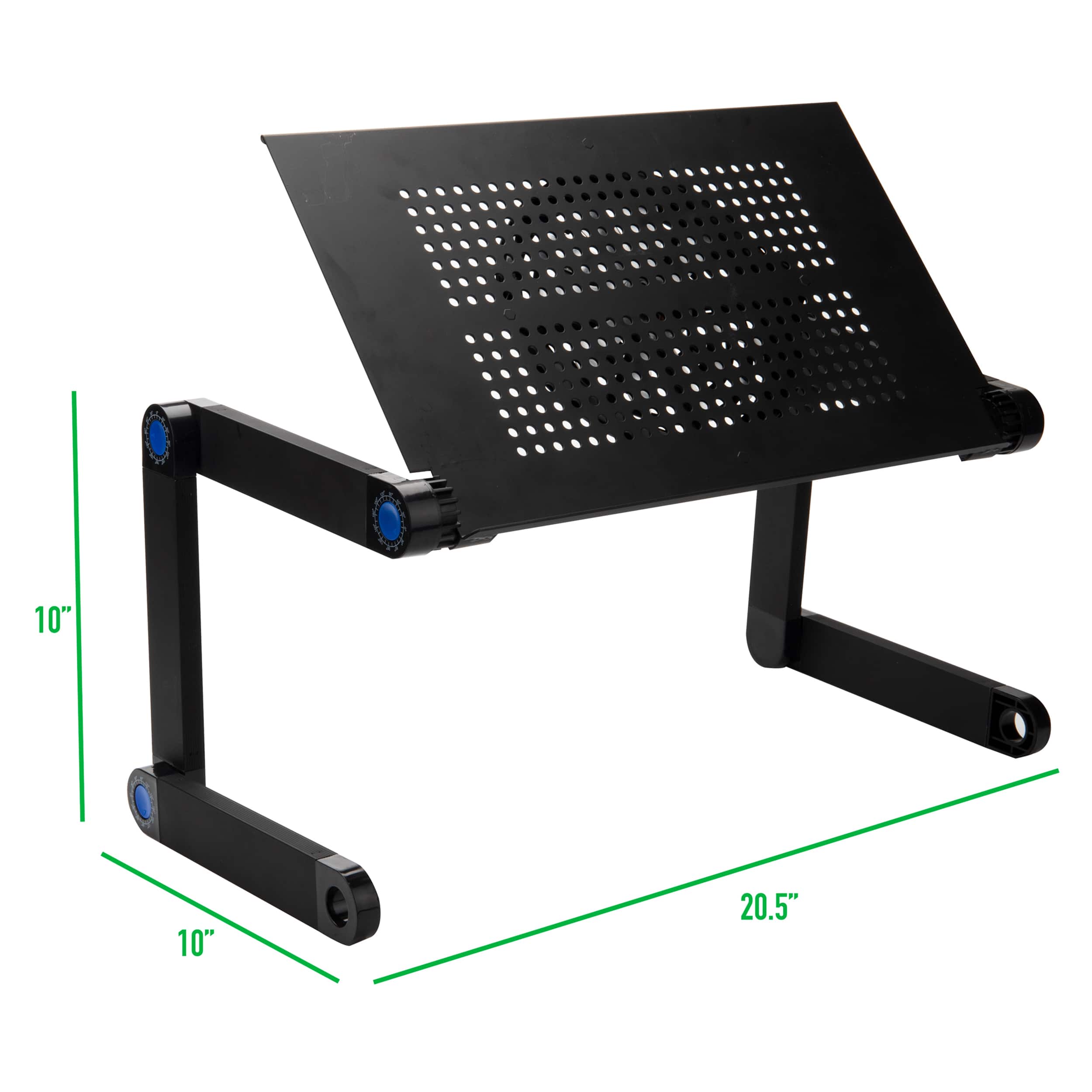 Mind Reader Black Lap Desk with Adjustable Legs & Ventilated Platform with Fan