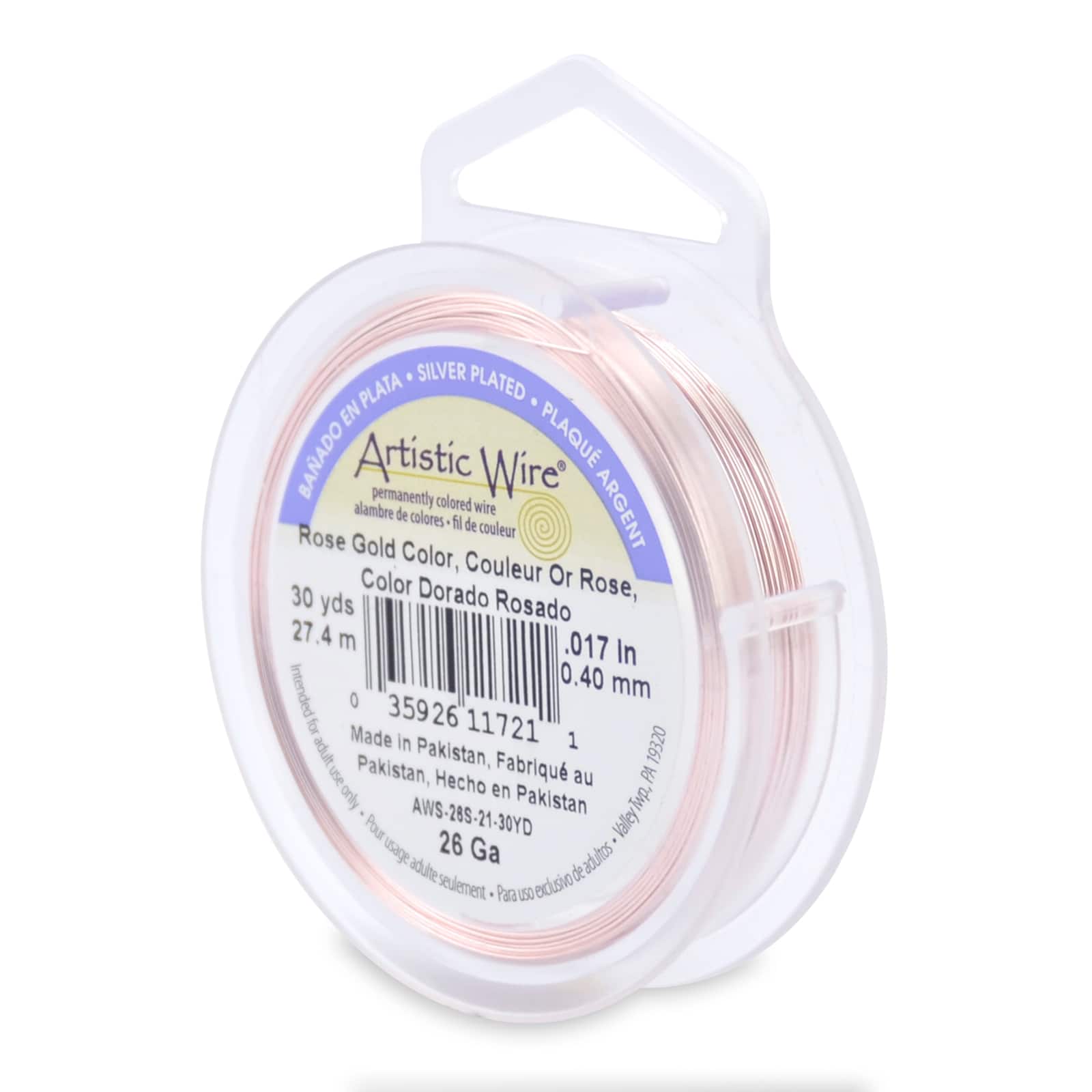 Artistic Wire® 26 Gauge Silver Plated Tarnish Resistant Colored Copper Craft Wire, 30yd.