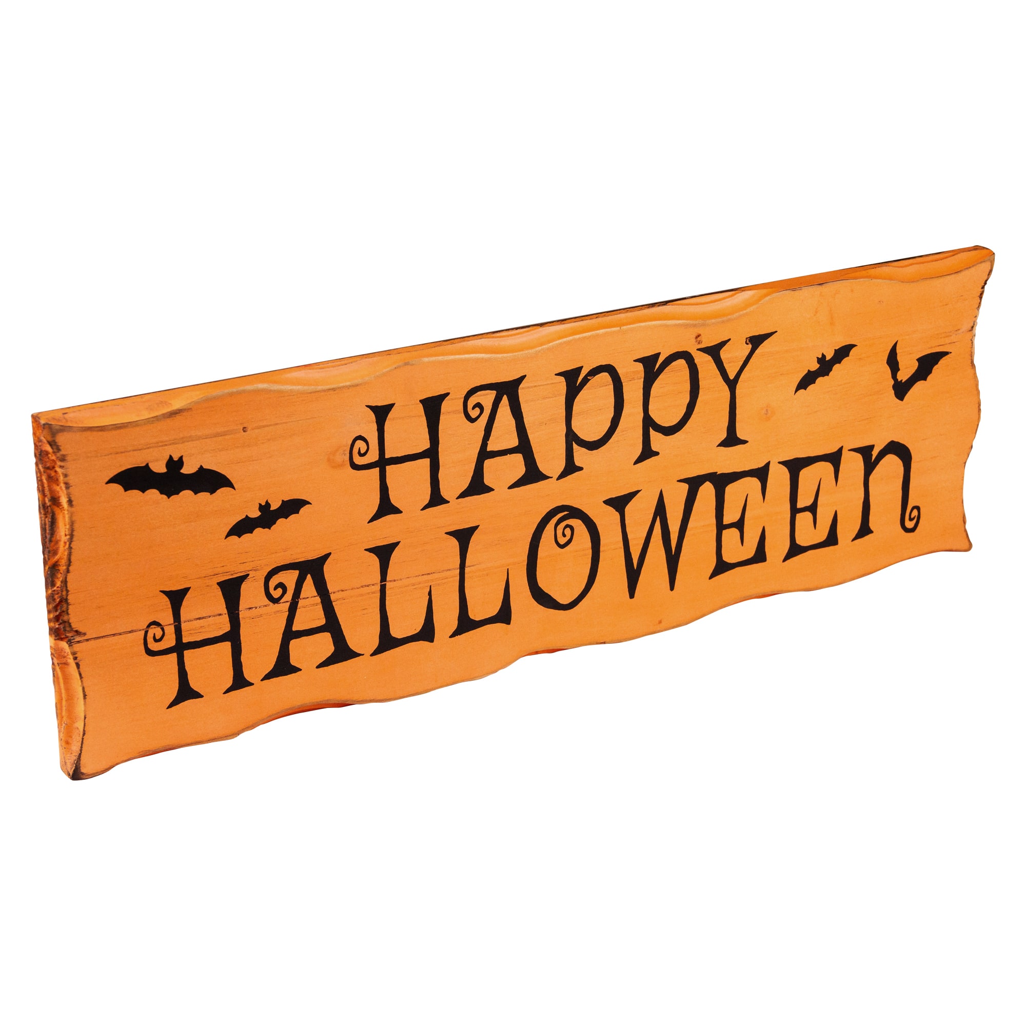 24&#x22; Wooden &#x27;Happy Halloween&#x27; Wall Sign with Bats