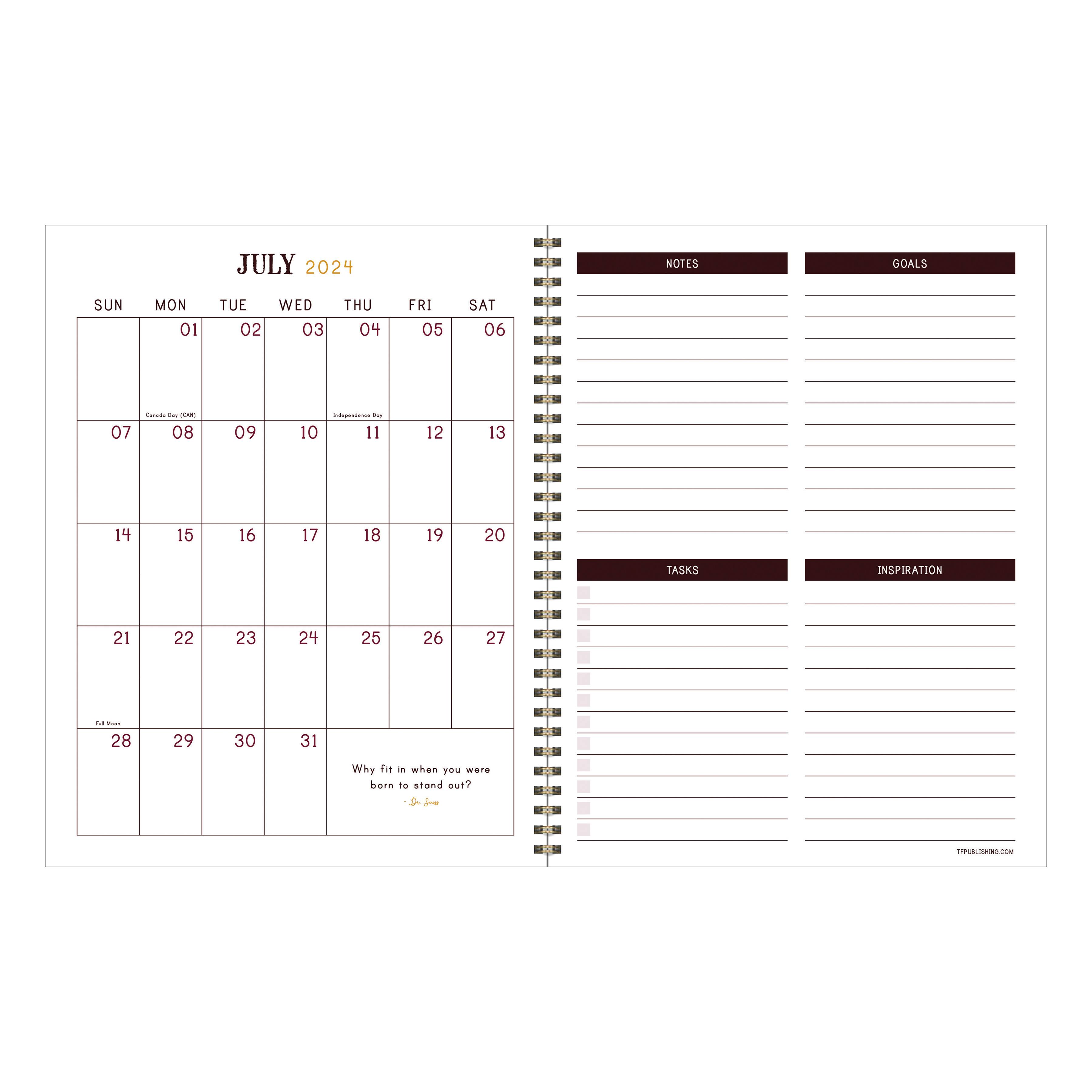 TF Publishing 2024 - 2025 Royal Tartan Large Spiral Planner