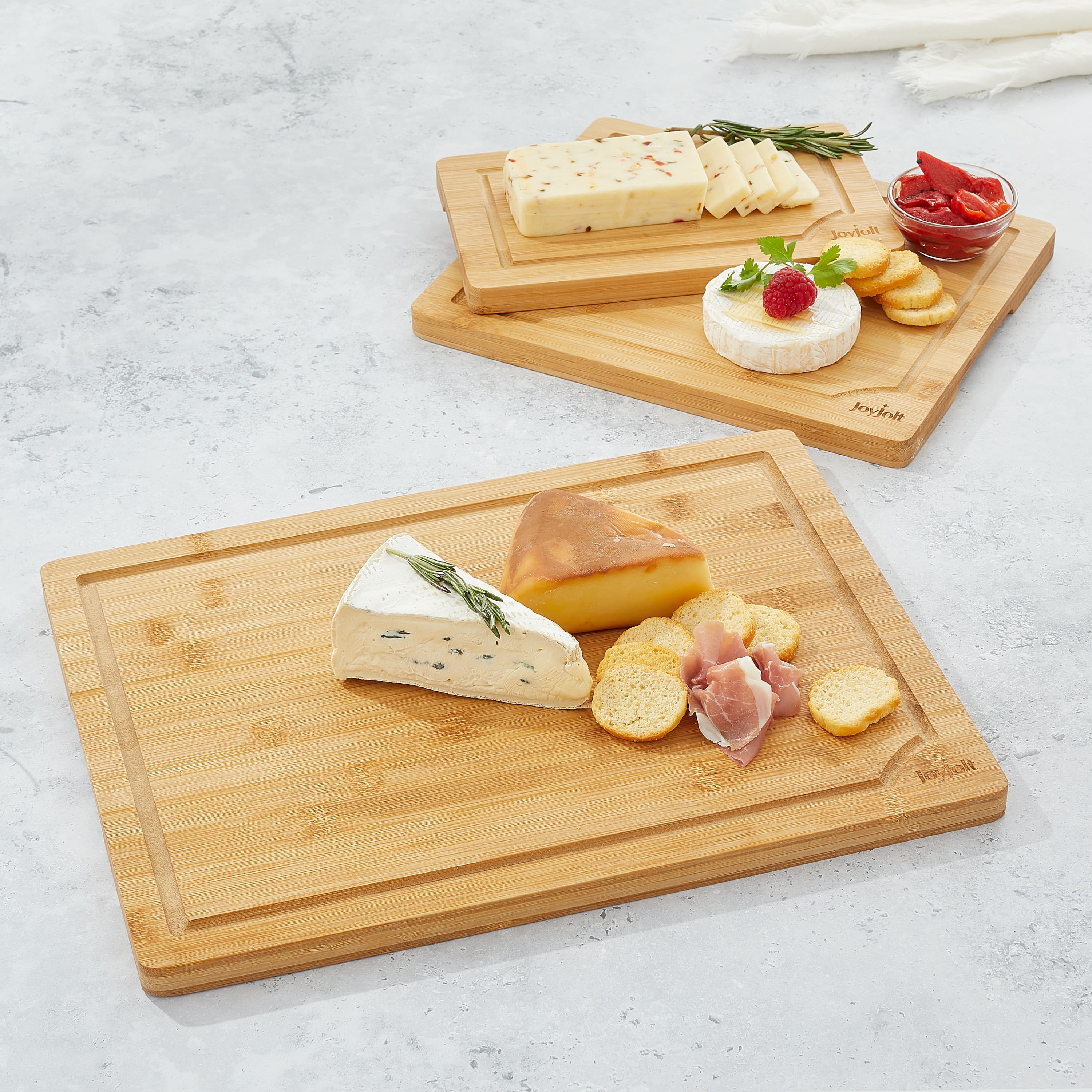 JoyJolt® 3-Piece Bamboo Cutting Board Set