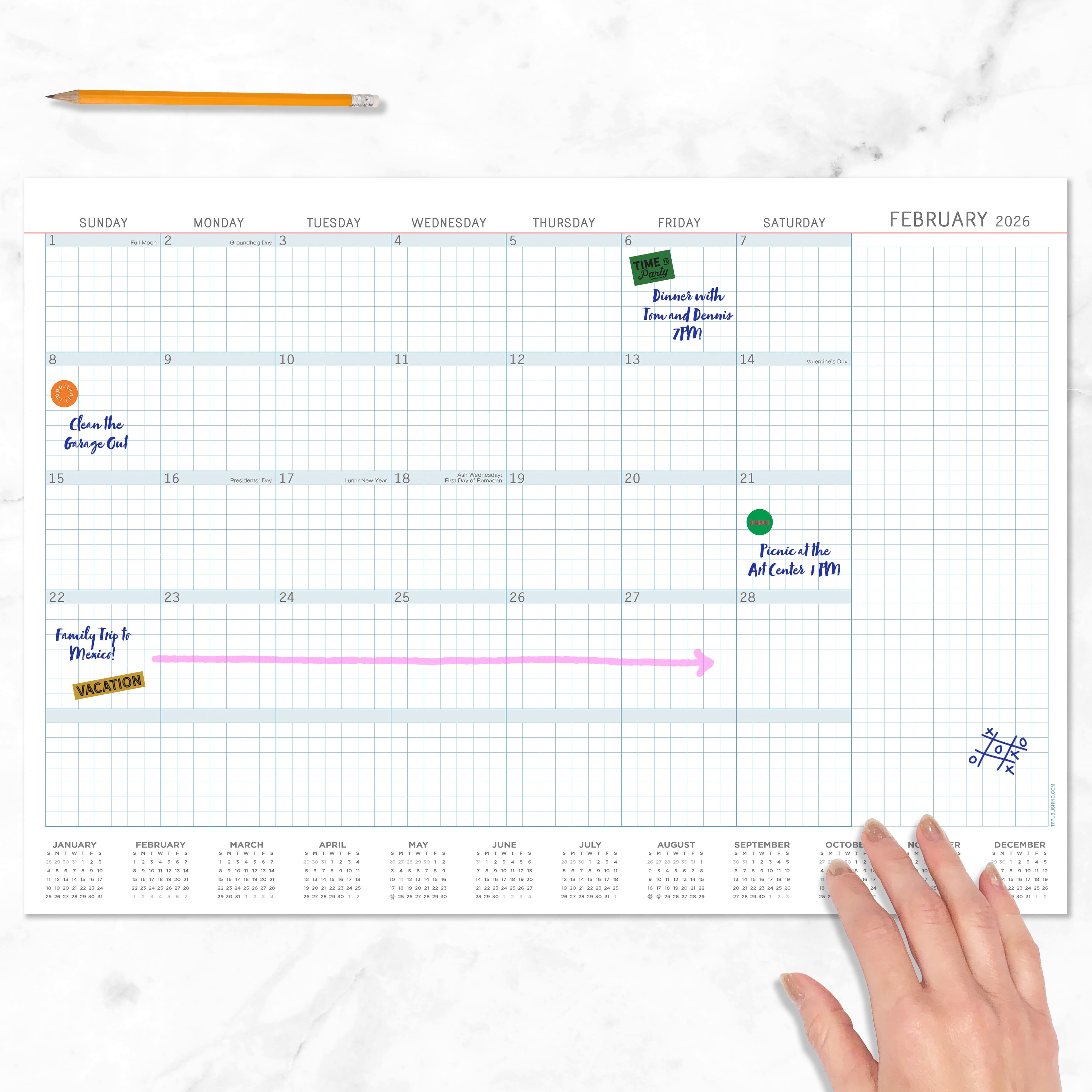 2026 Professional Medium Desk Pad Monthly Blotter Calendar