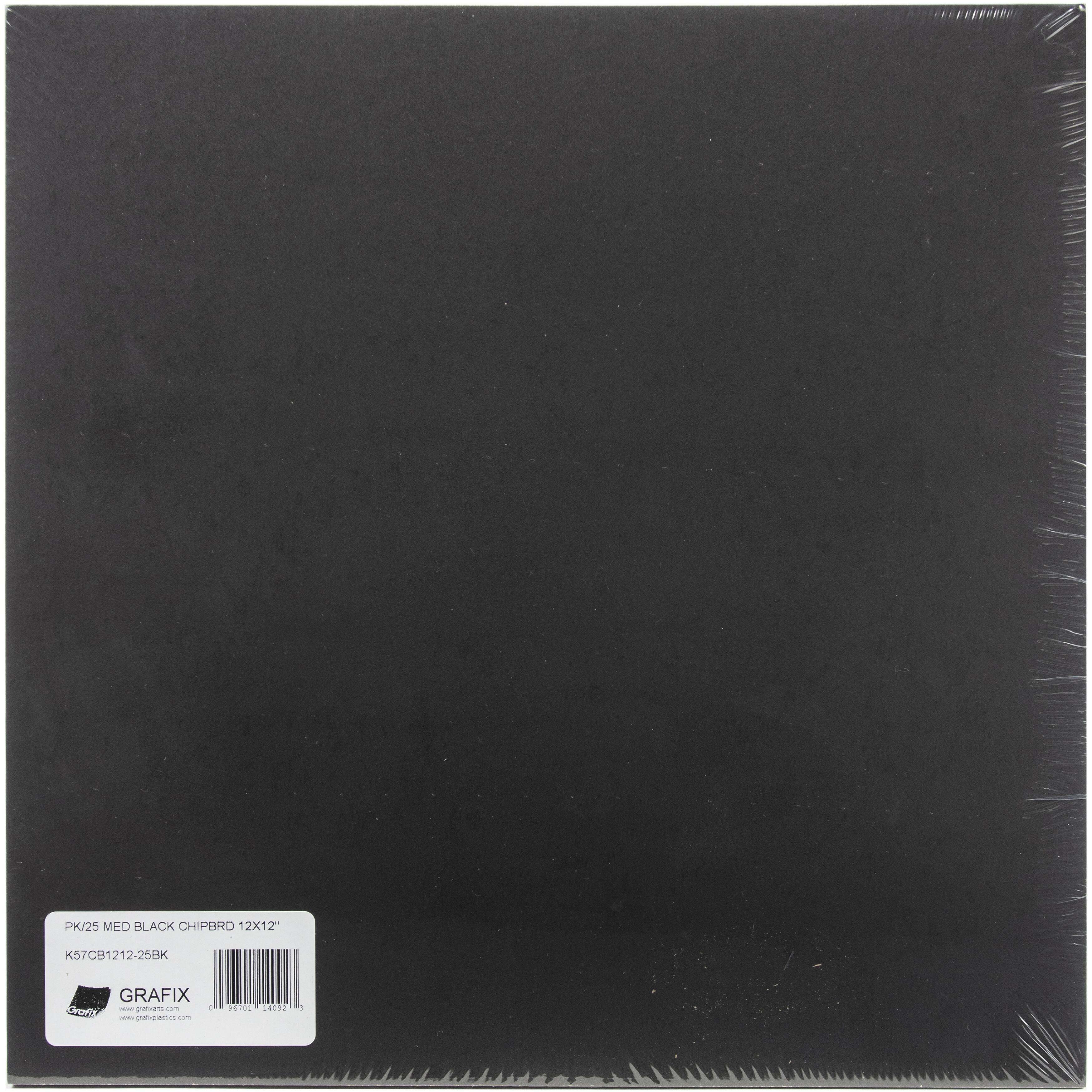 Grafix® Black Medium Weight Chipboard Sheets, 25 Sheets