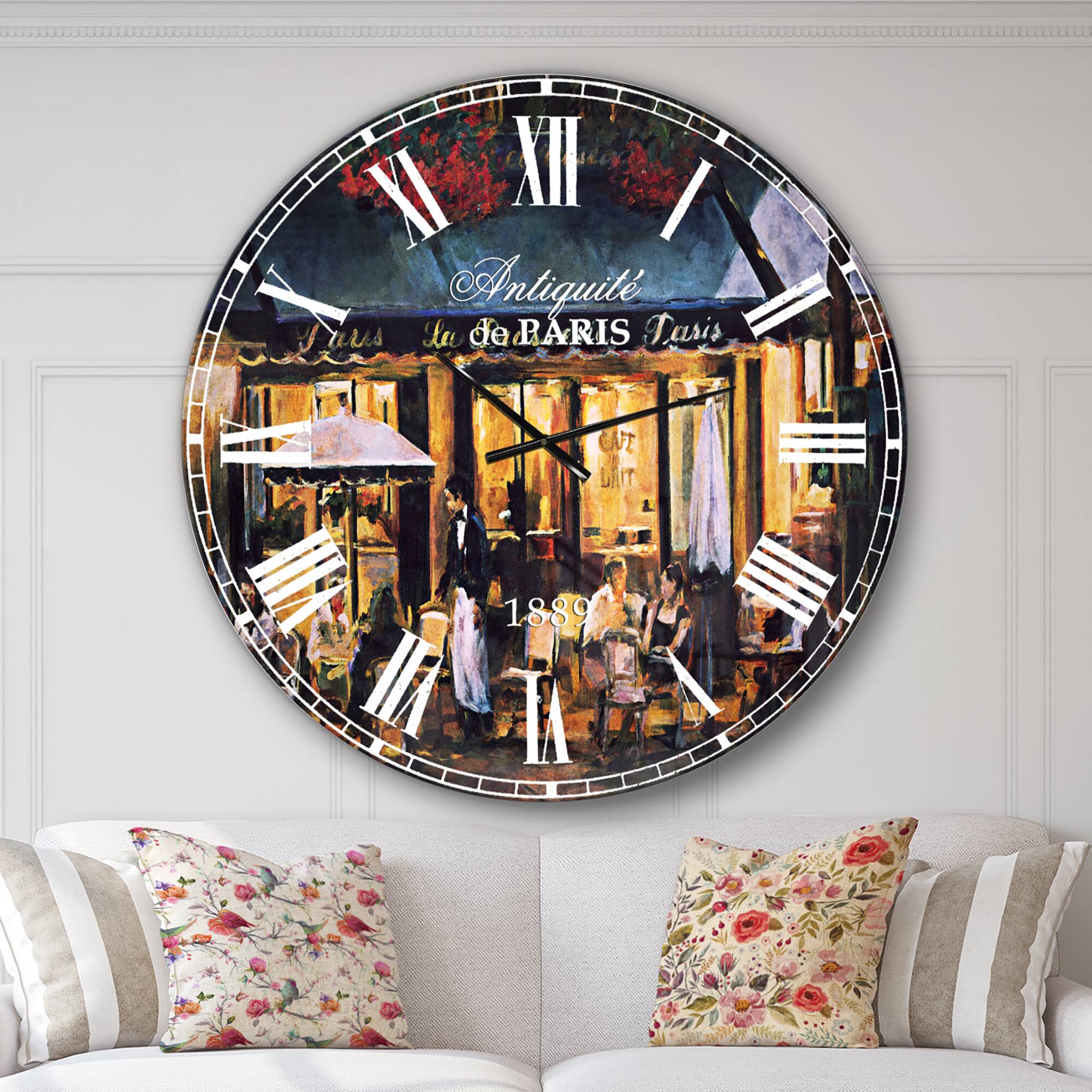 Designart &#x27;La Brasserie Of Champs-&#xC9;lys&#xE9;es Paris Traditional Wall Clock