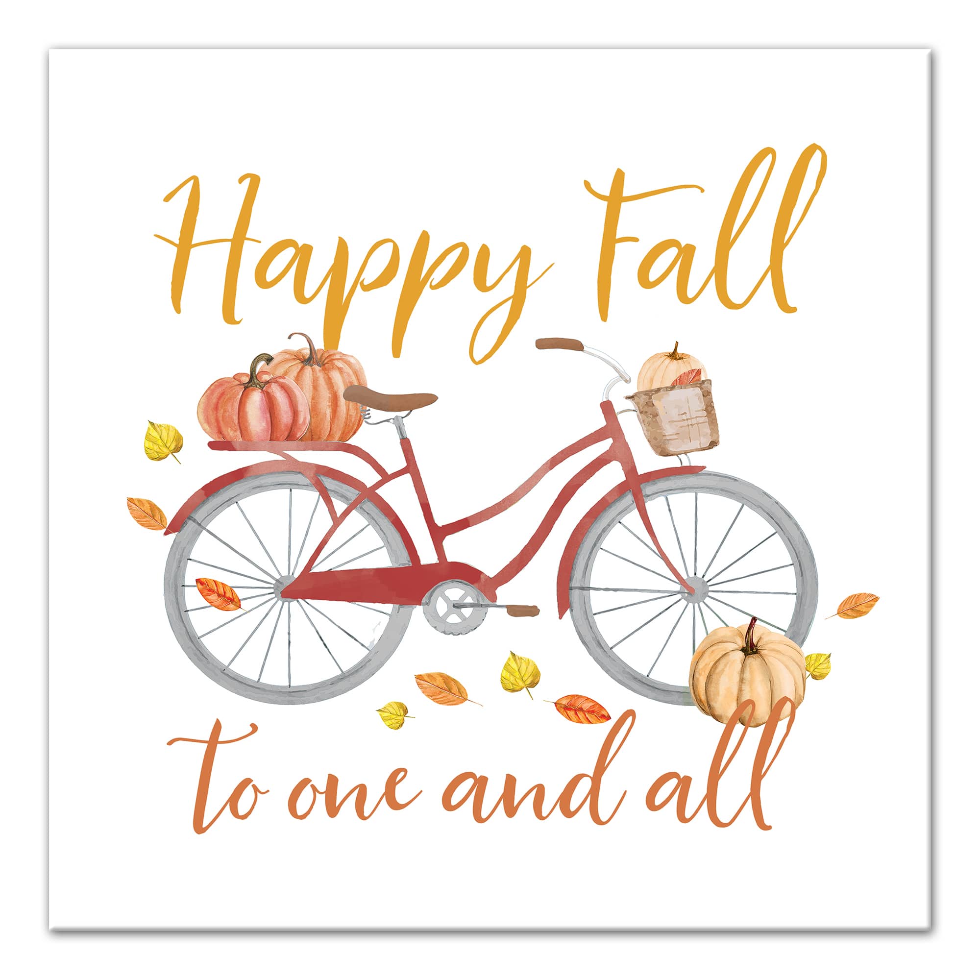 Happy Fall Bike Canvas Wall Art