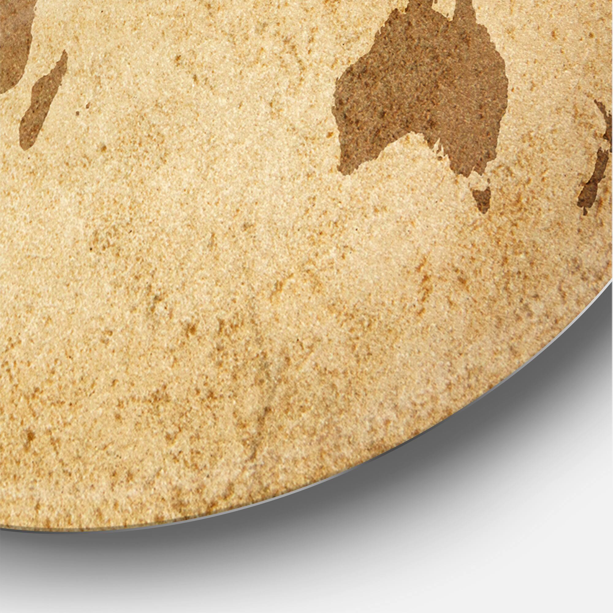 Designart - Ancient Map of The World V - Vintage Metal Circle Wall Art