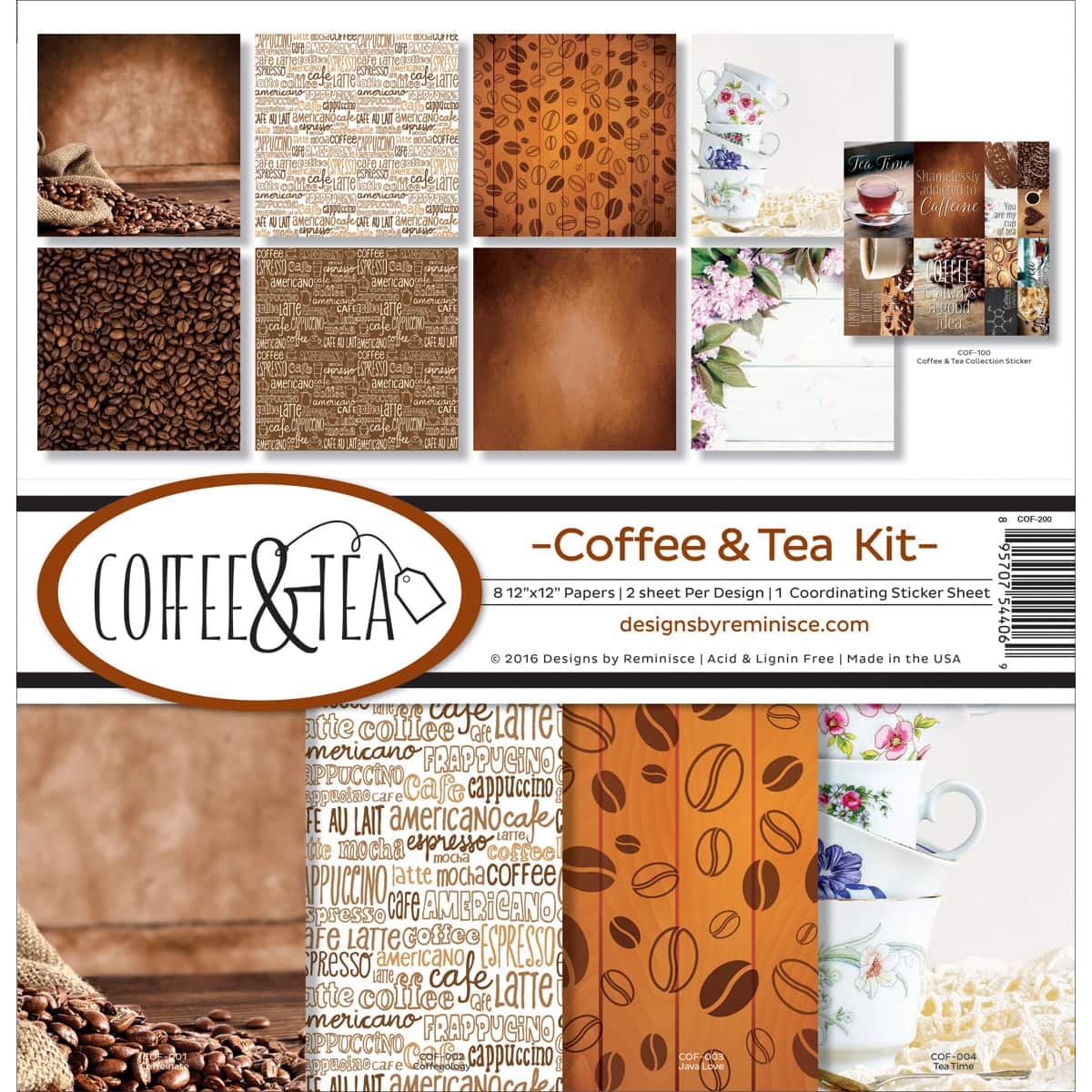 Reminisce Collection Kit 12&#x22;X12&#x22;-Coffee &#x26; Tea