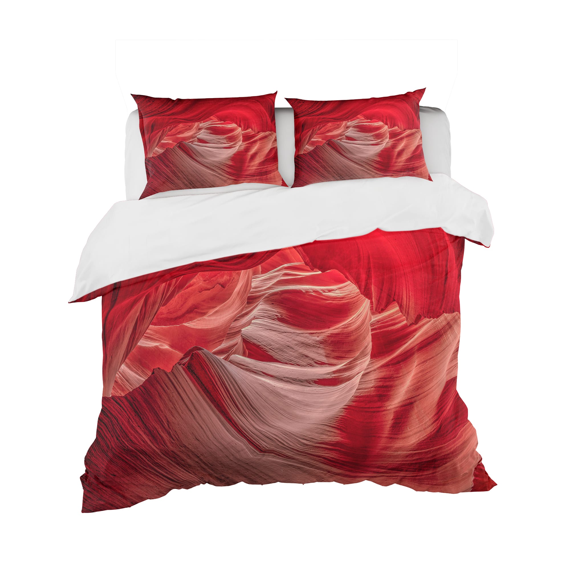 Designart 'Red Shade in Antelope Canyon' Landscape Bedding Set