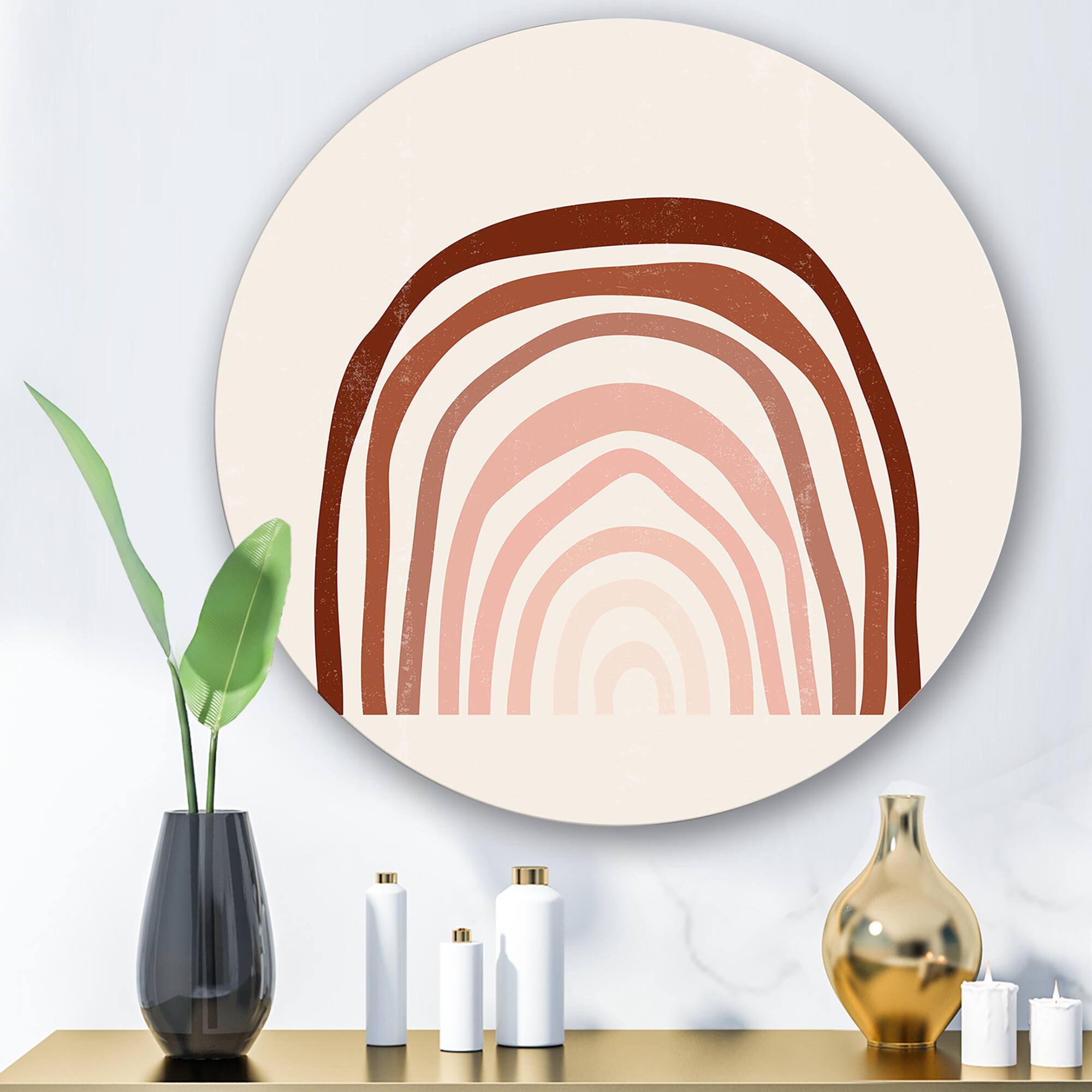 Designart - Terracotta Minimalist Boho Rainbow I