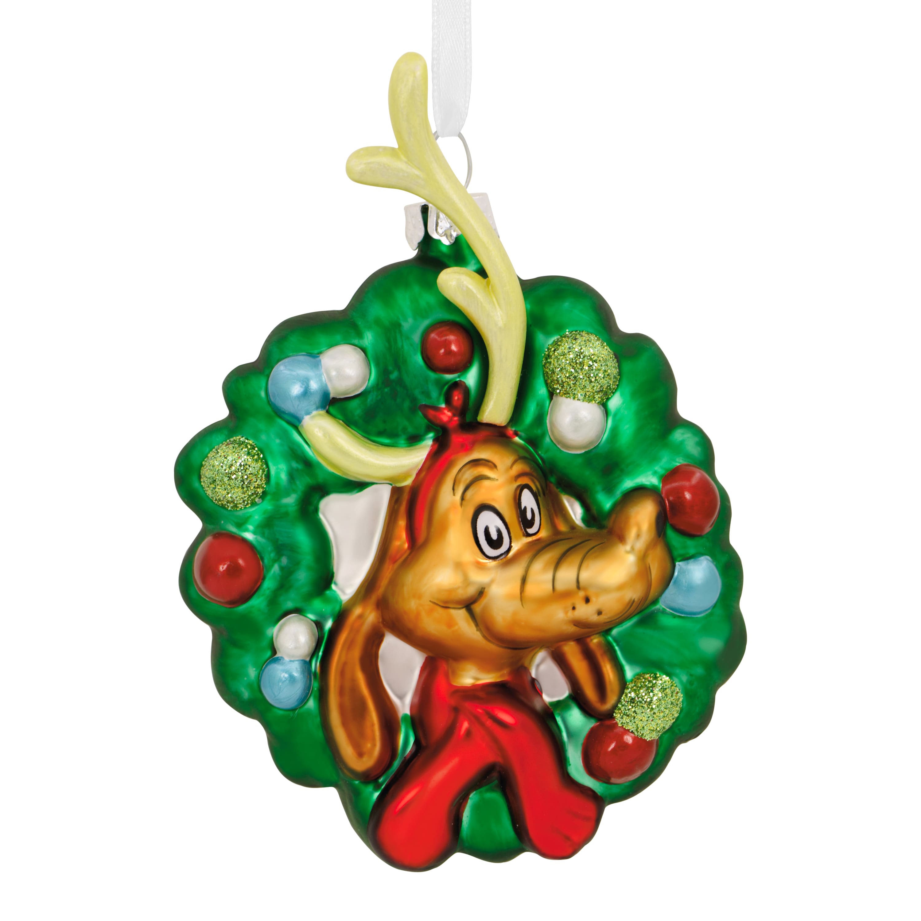 Hallmark Dr. Seuss&#x27;s How the Grinch Stole Christmas&#x2122; 4.5&#x22; Max in Wreath Blown Glass Ornament
